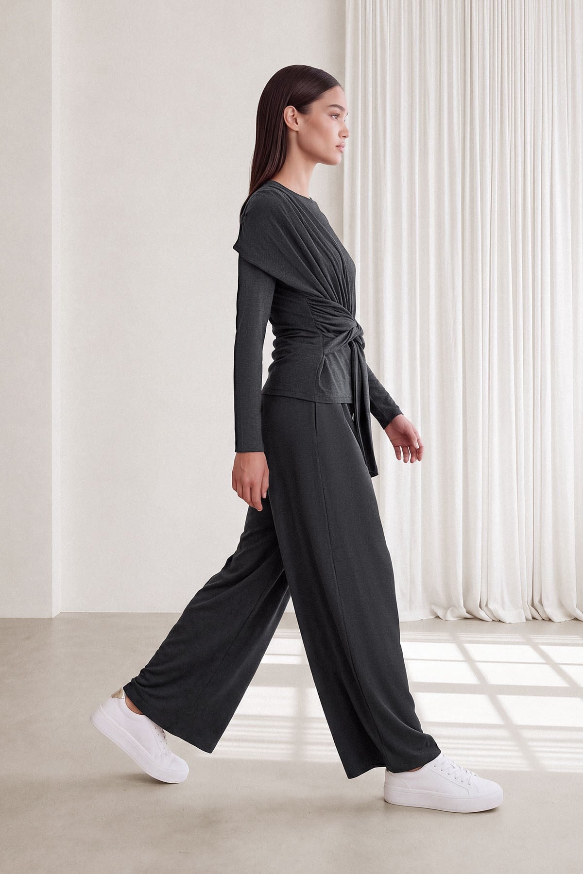 CAPRİ WRAP BLUZ Antrasit