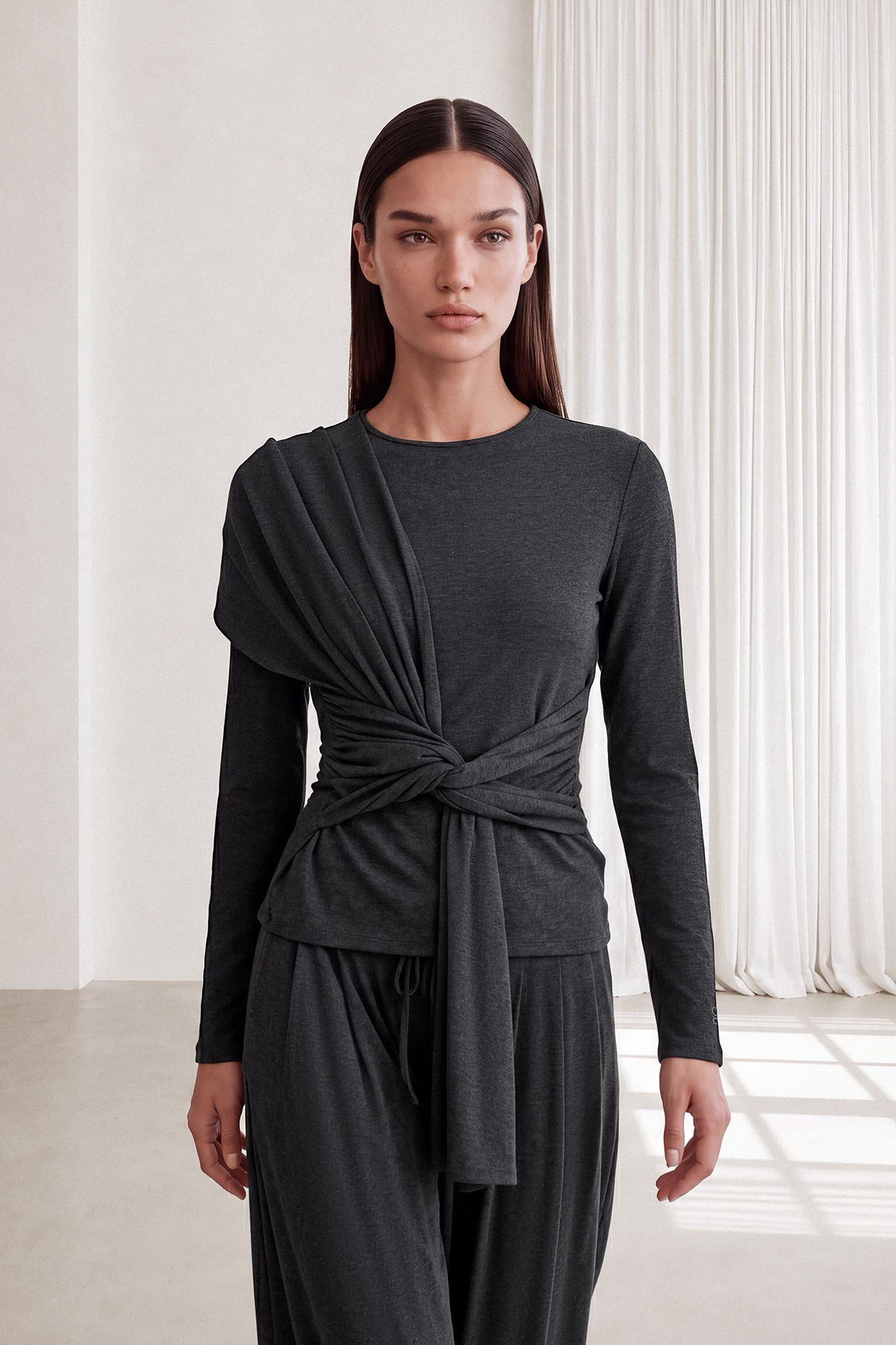 CAPRİ WRAP BLUZ Antrasit