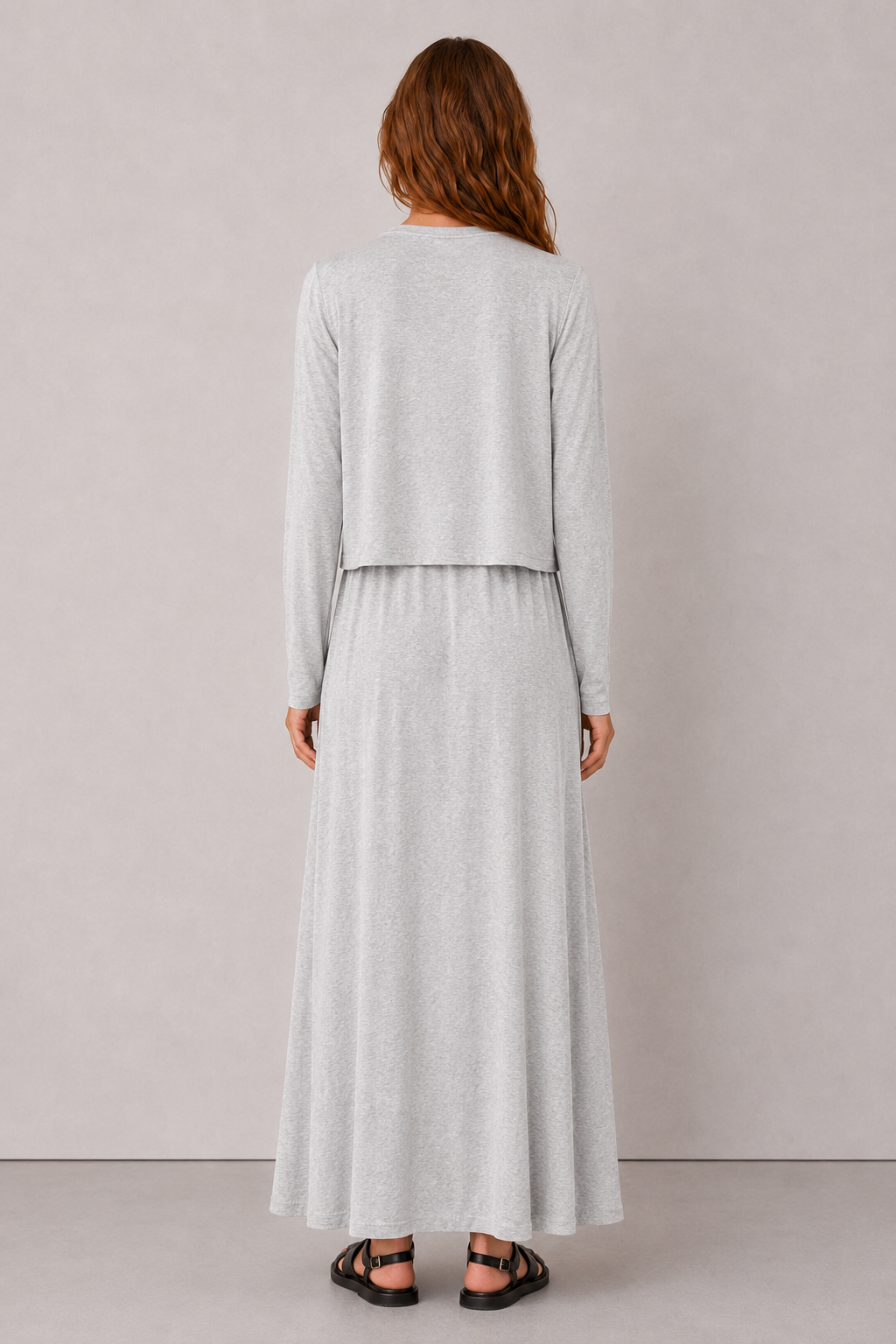 Natural Dokulu Kimono Gri melanj