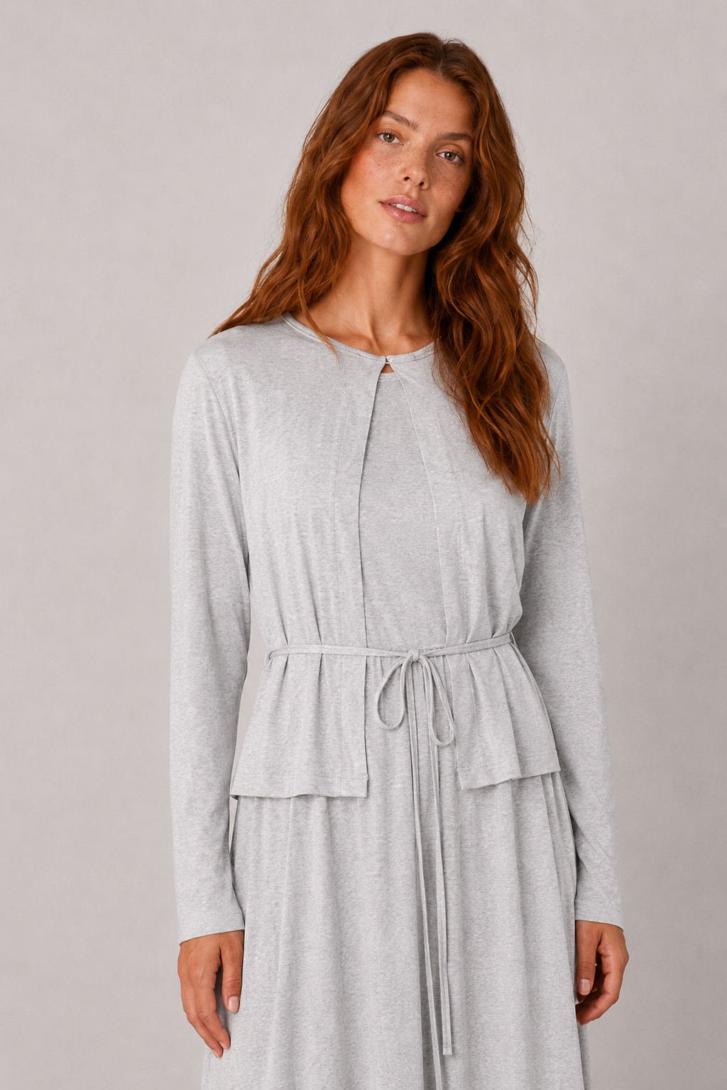 Natural Dokulu Kimono Gri melanj