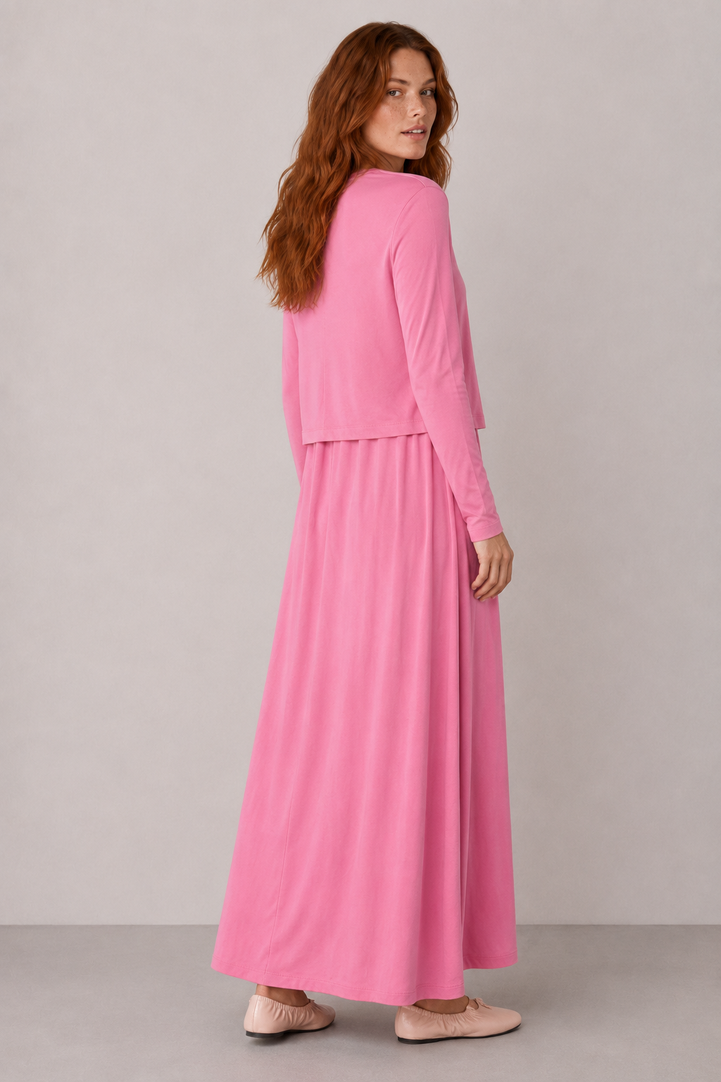 Natural Dokulu Kimono Pembe