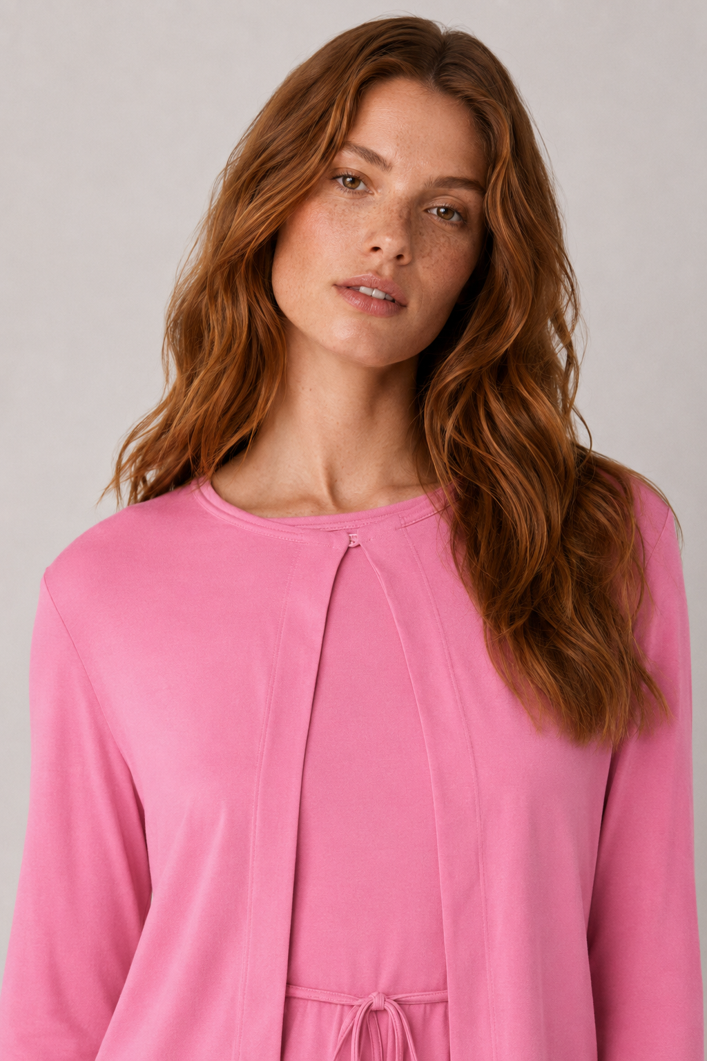 Natural Dokulu Kimono Pembe