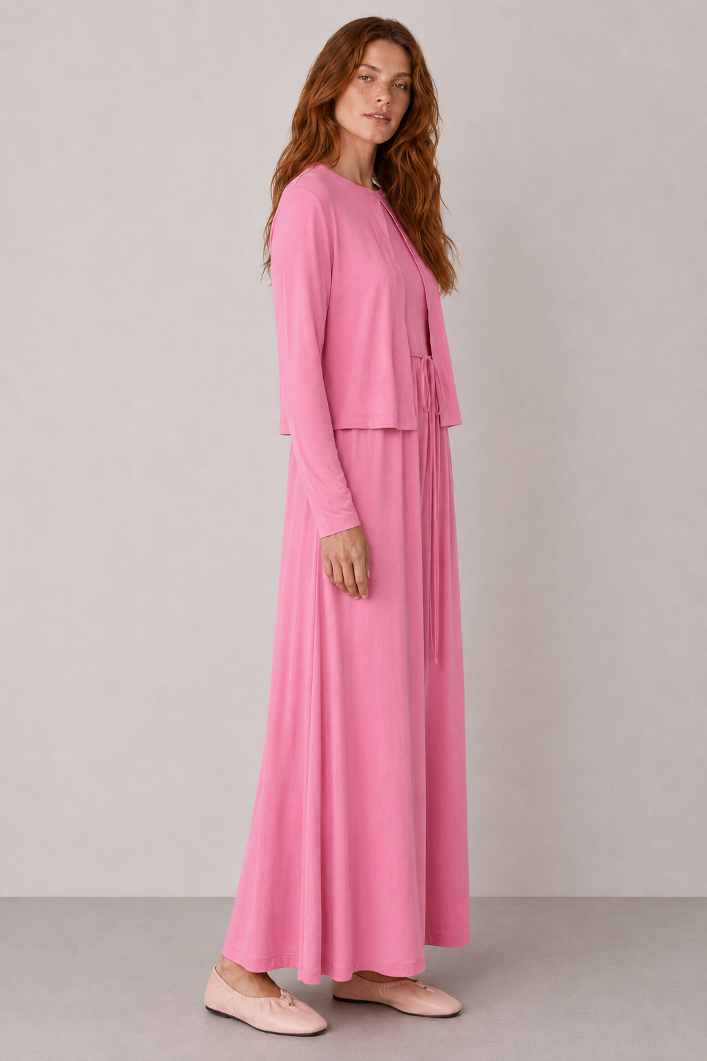 Natural Dokulu Kimono Pembe