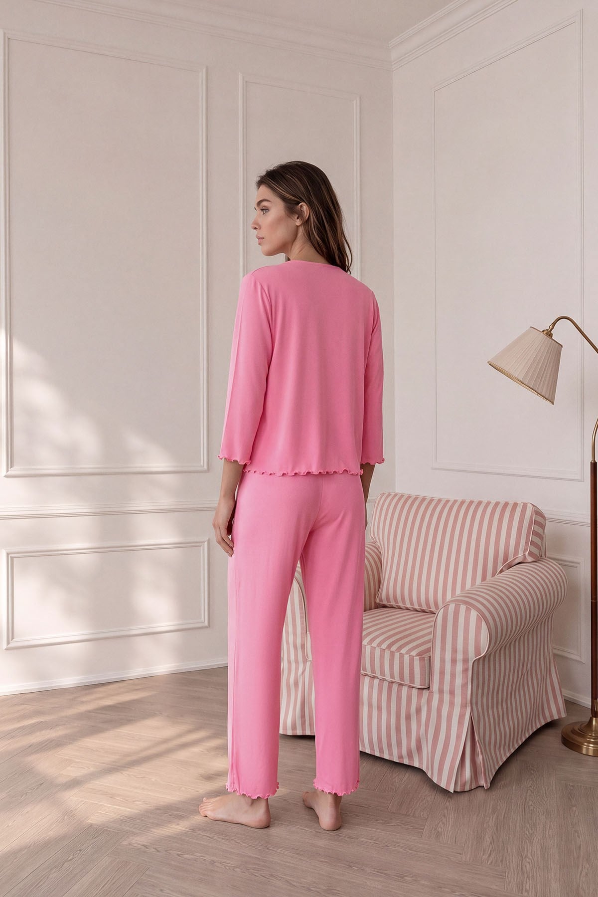 Savanna trio-3 parça pijama takım Pembe