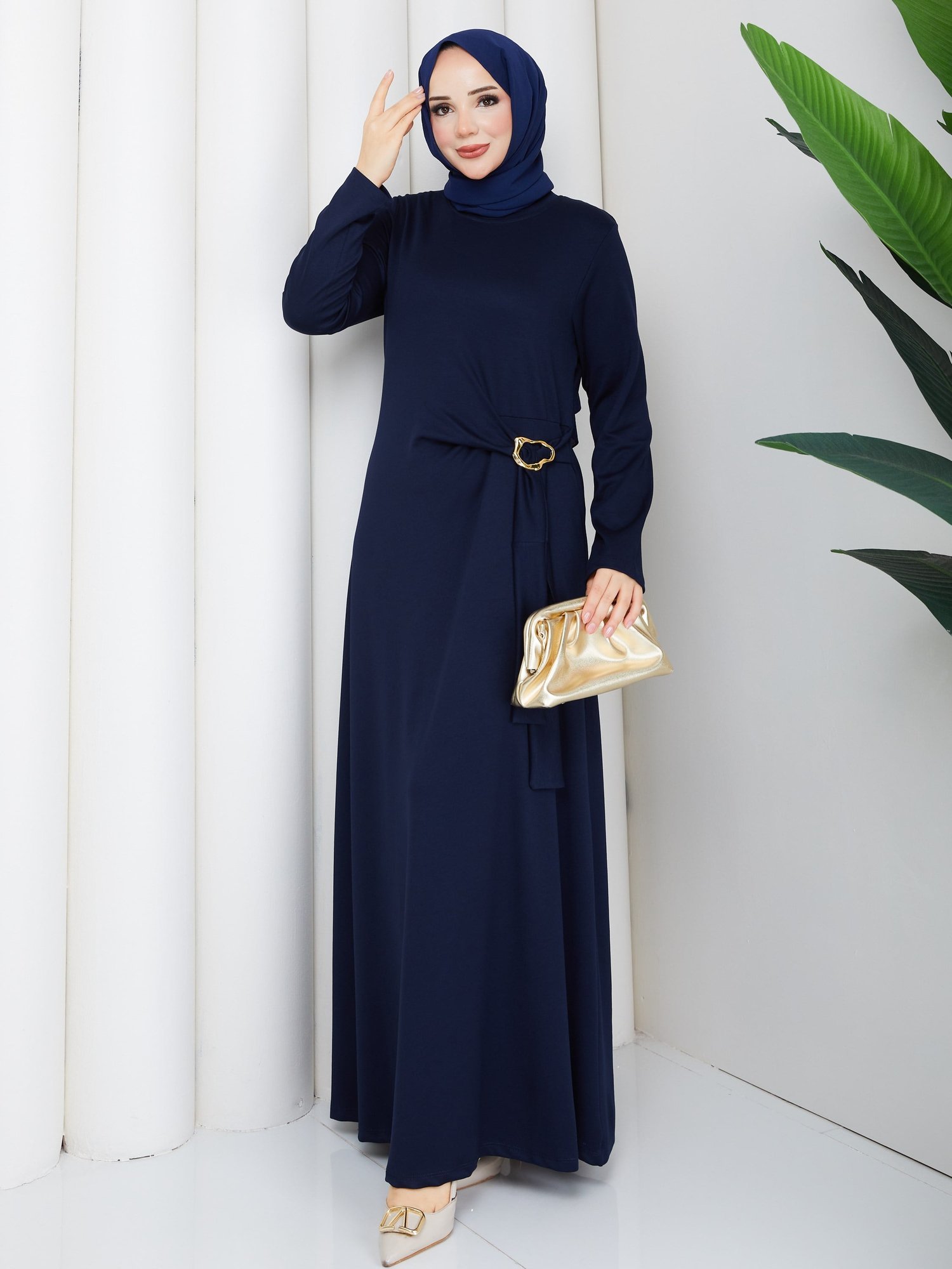 MİNA ELBİSE LACİVERT