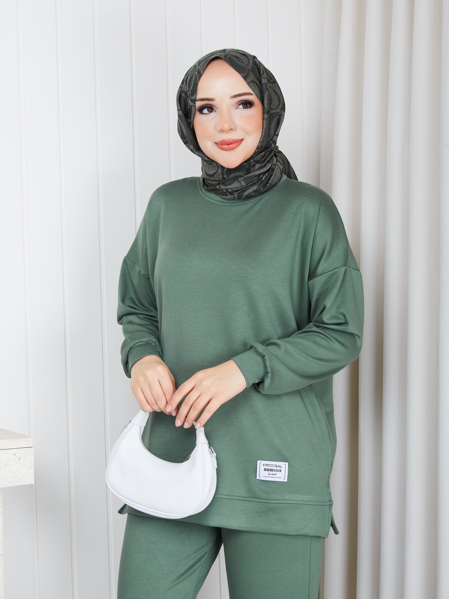 MODAL SWEATSHİRT İKİLİ TAKIM HAKİ