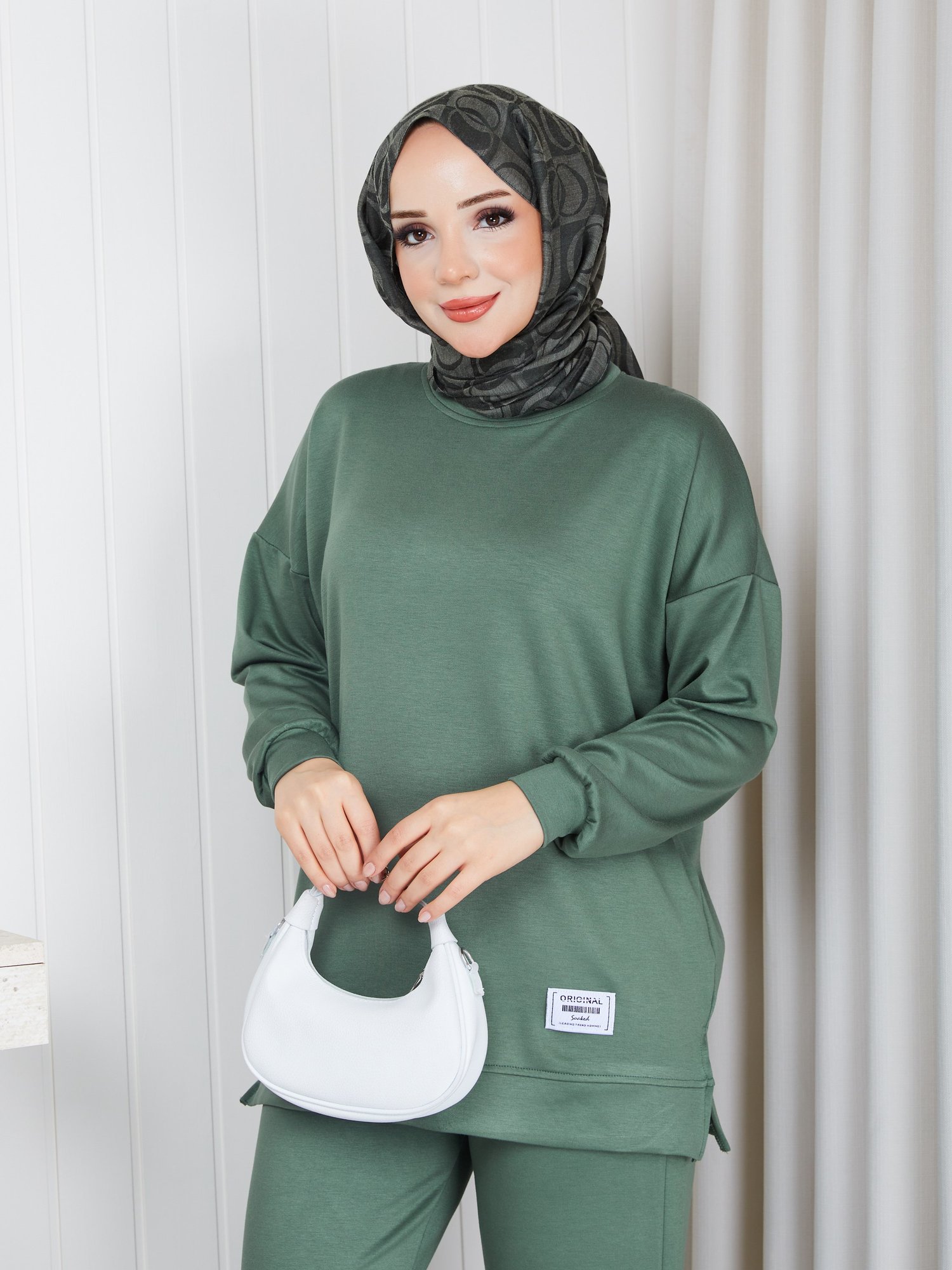 MODAL SWEATSHİRT İKİLİ TAKIM HAKİ
