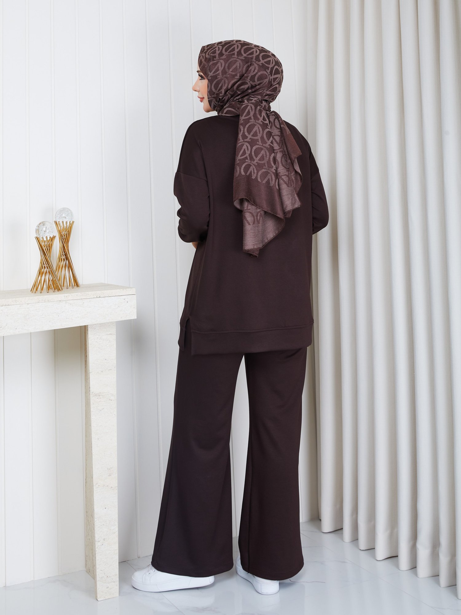 MODAL SWEATSHİRT İKİLİ TAKIM KAHVE