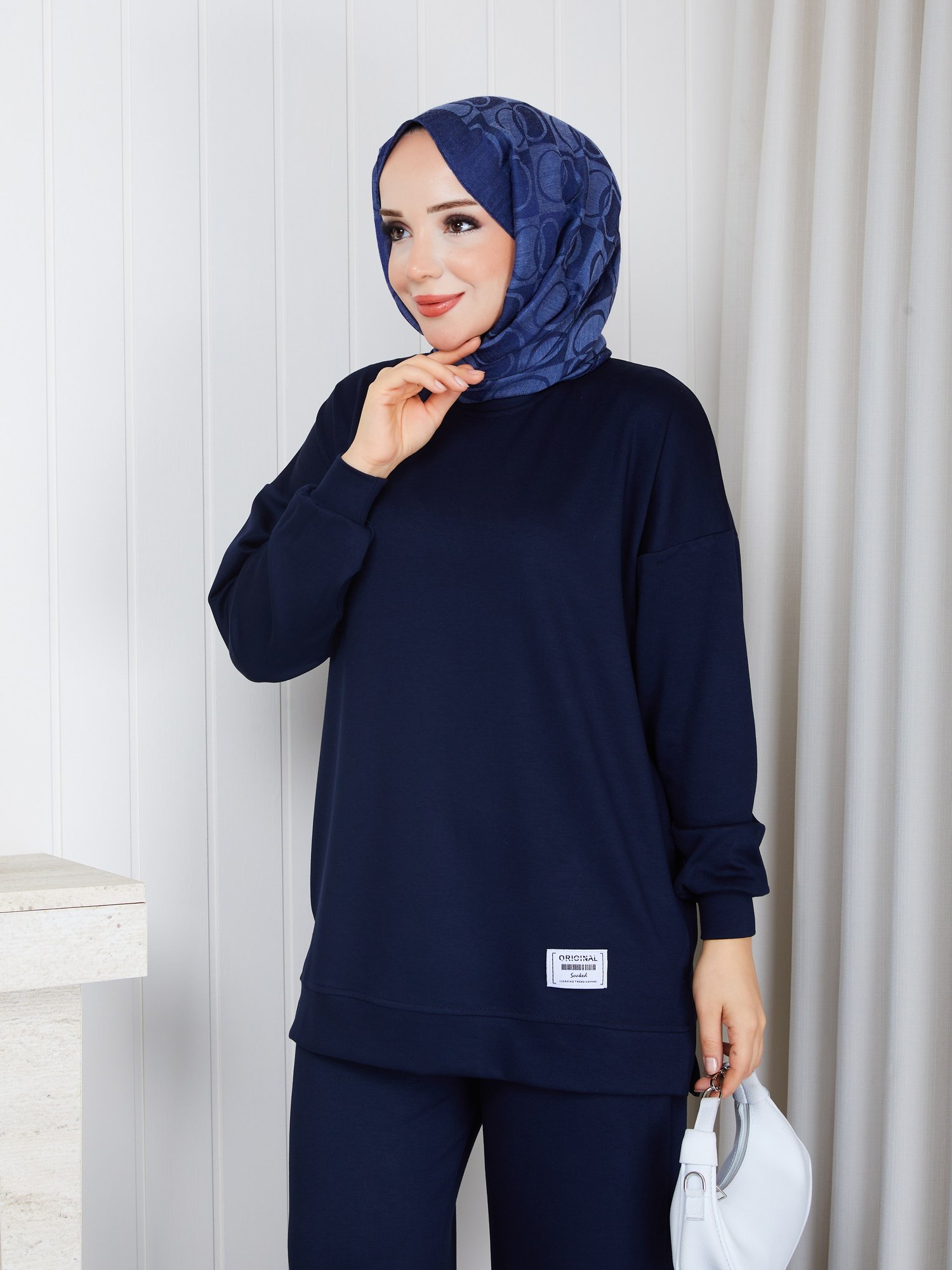 MODAL SWEATSHİRT İKİLİ TAKIM LACİVERT