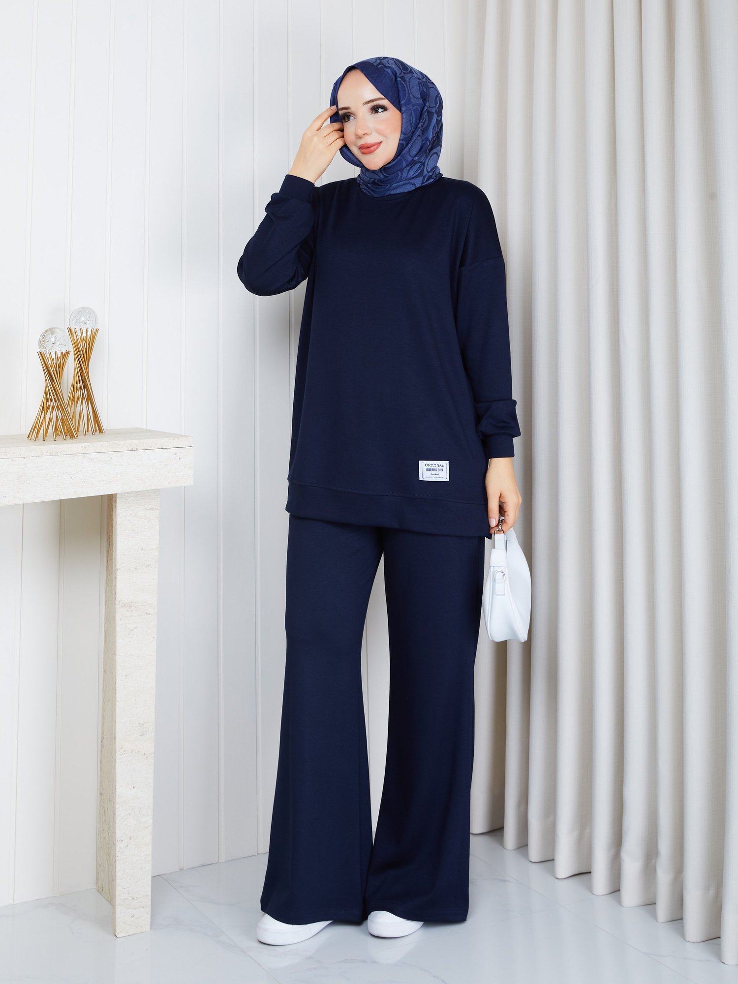 MODAL SWEATSHİRT İKİLİ TAKIM LACİVERT