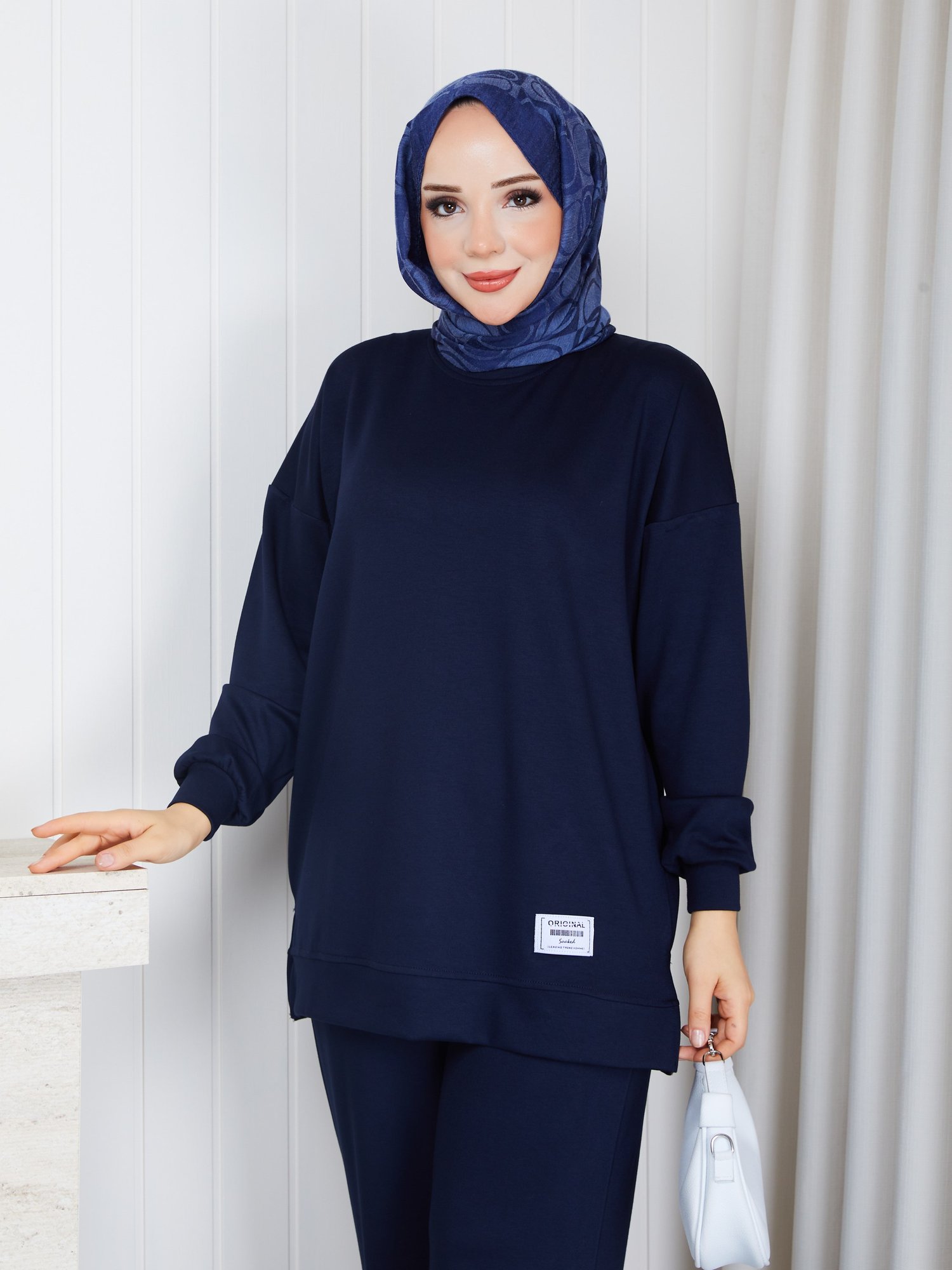 MODAL SWEATSHİRT İKİLİ TAKIM LACİVERT