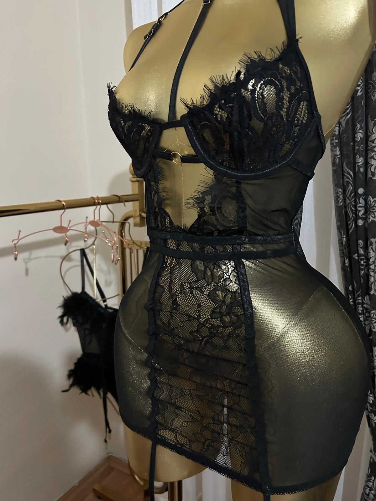 NOCTURNE LACE ILLUSION JARTİYERLİ BODYSUIT