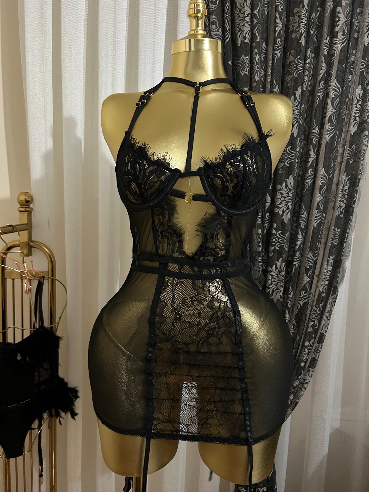 NOCTURNE LACE ILLUSION JARTİYERLİ BODYSUIT