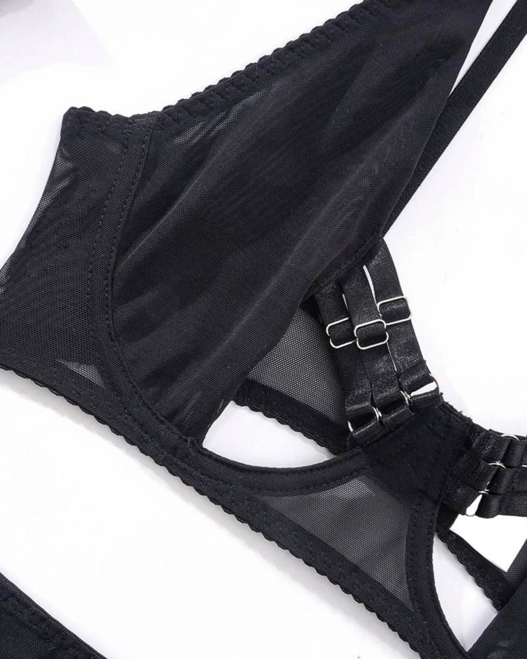 SHADOW BONDAGE DETAYLI SİYAH JARTİYER 