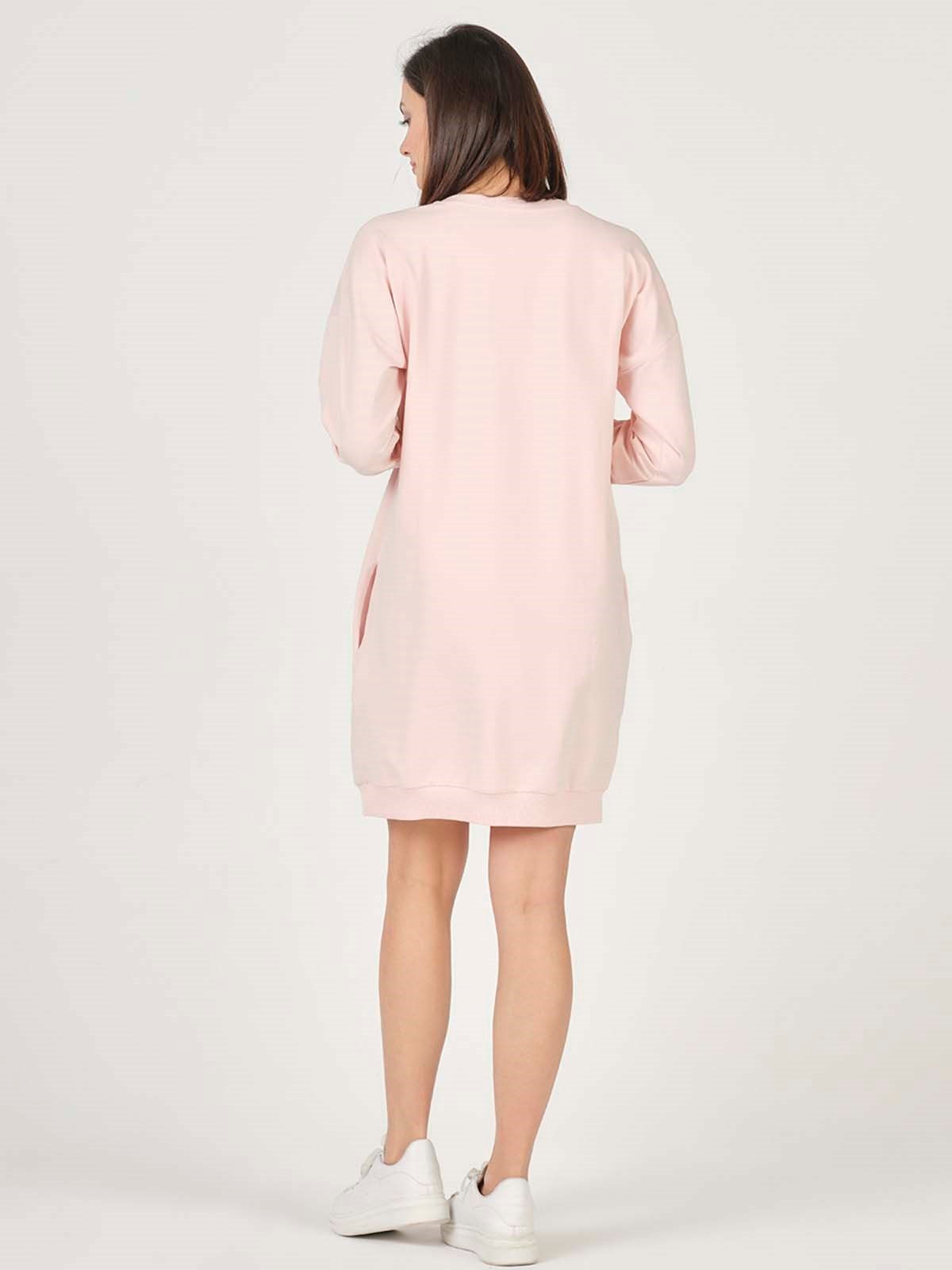 Busa Hamile Hoodie Elbise Açık Pembe