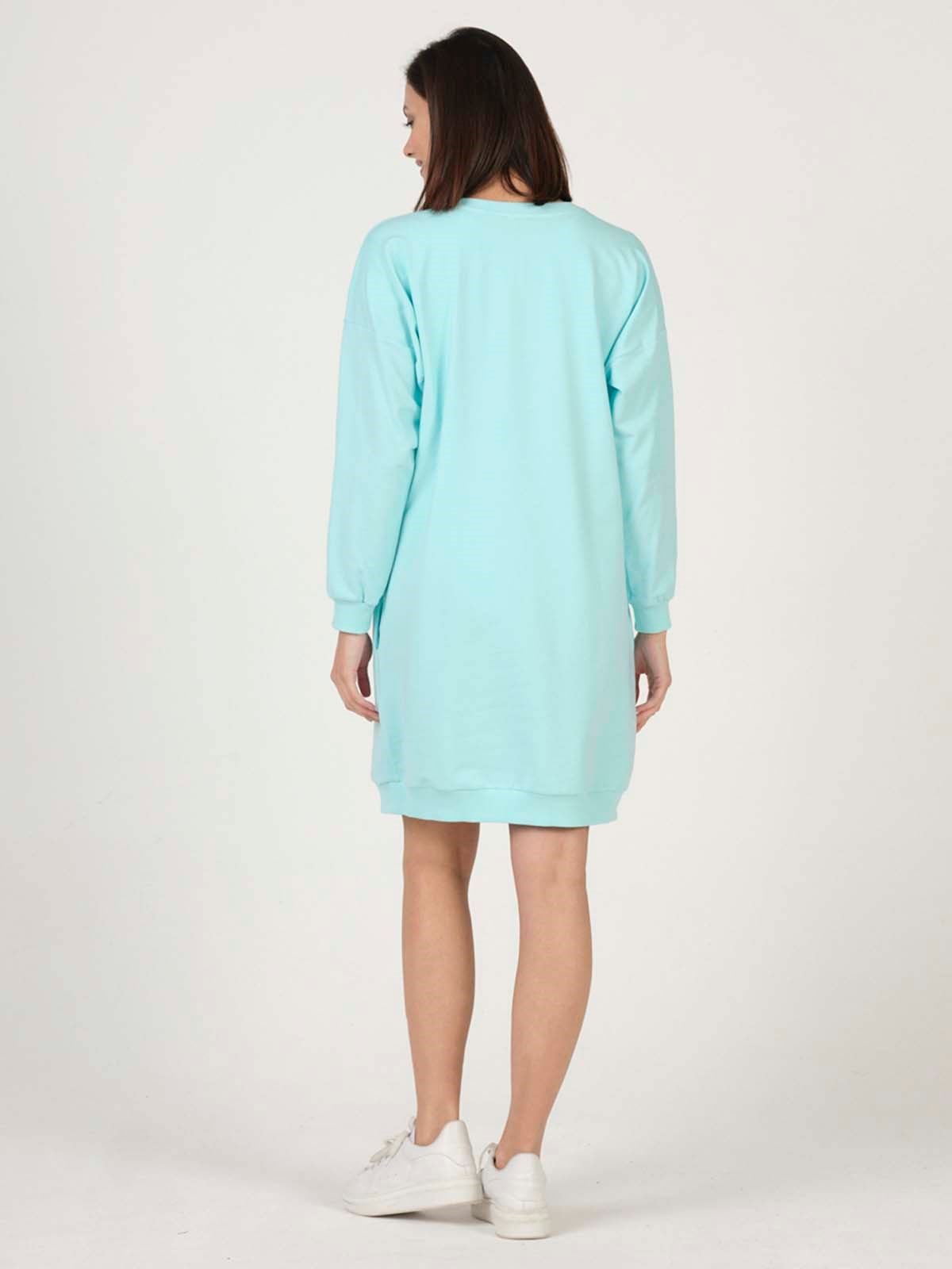 Busa Hamile Hoodie Elbise Mintyeşili