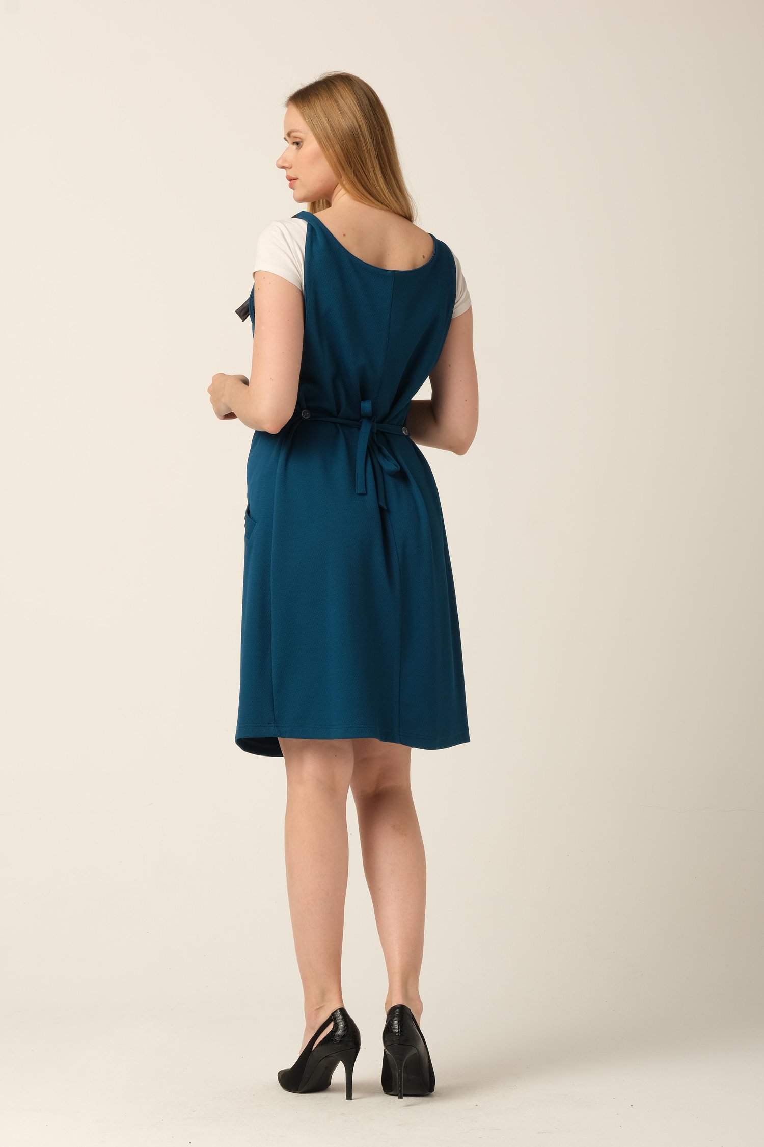 Busa Hamile Midi Boy Jile Elbise TURKUAZ