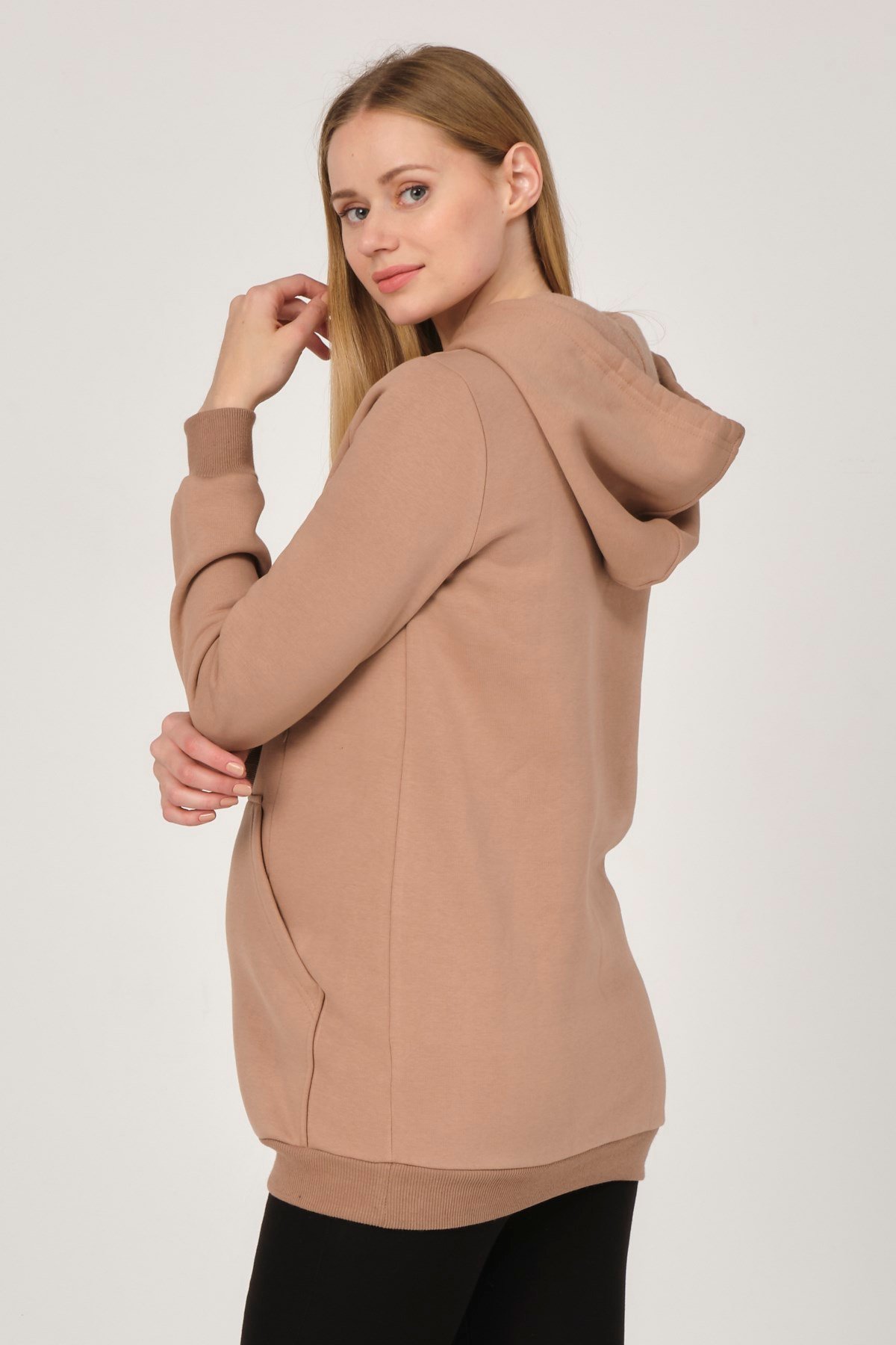 Busa Hamile Polarlı Sweatshirt Bej