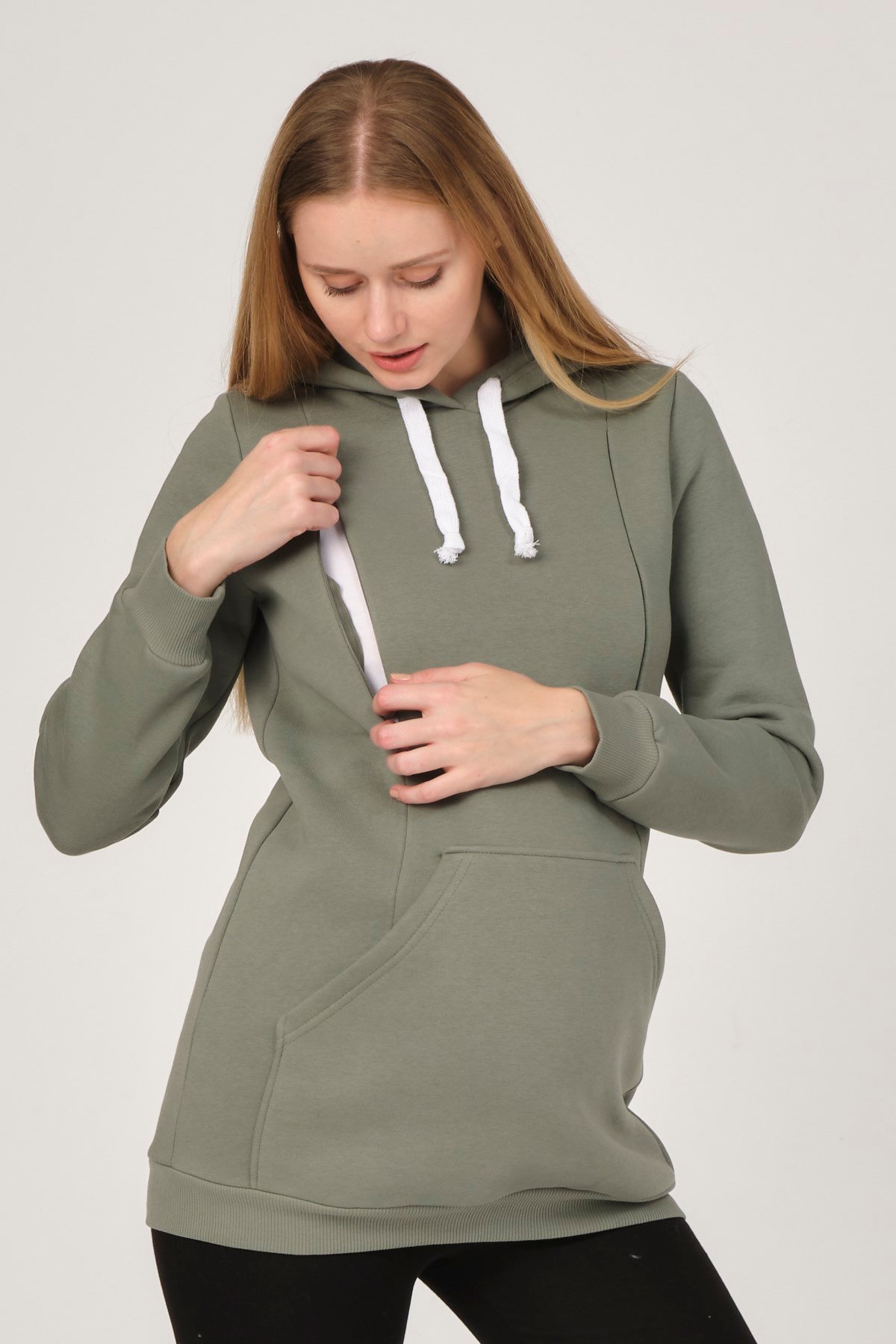 Busa Hamile Polarlı Sweatshirt Çağla