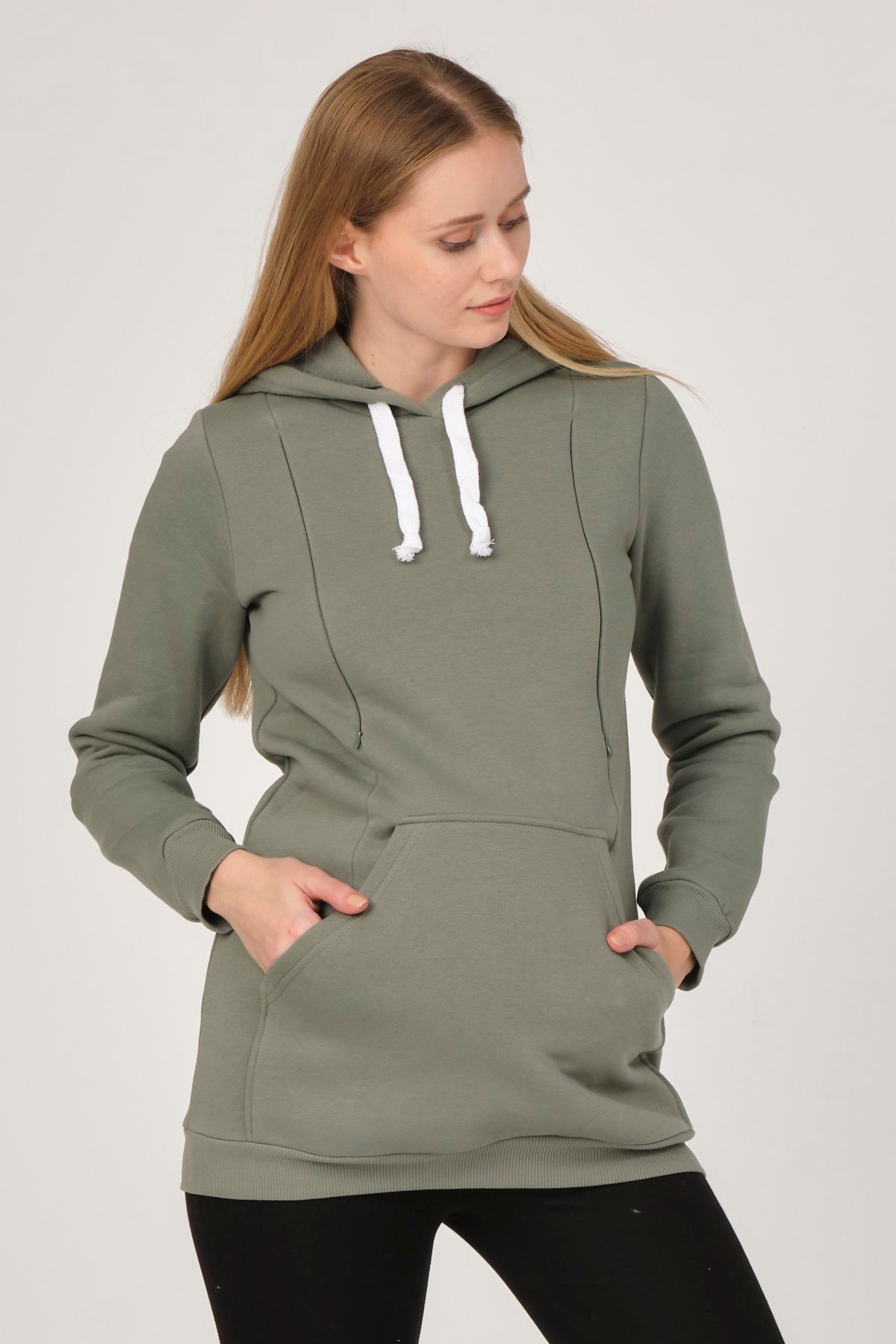 Busa Hamile Polarlı Sweatshirt Çağla