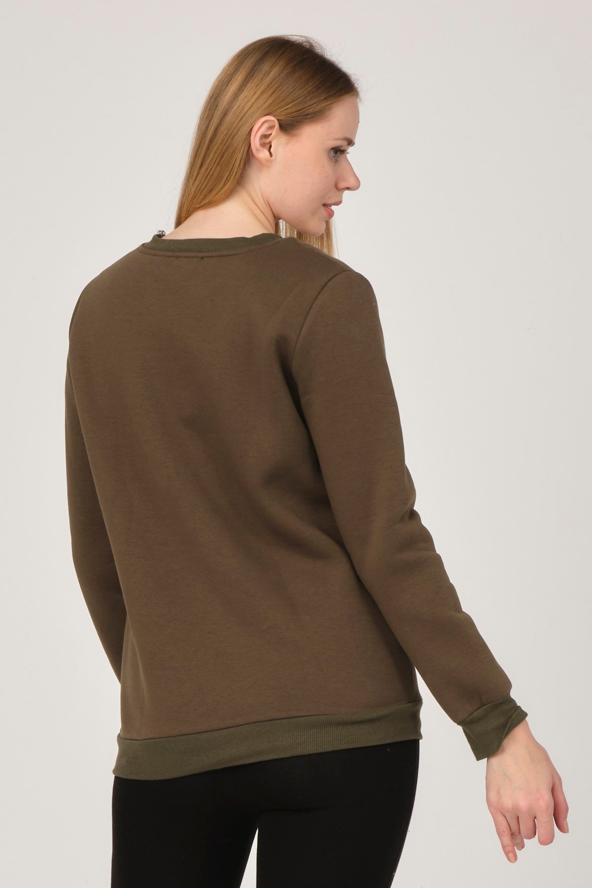 Busa Hamile Polarlı Sweatshirt Haki