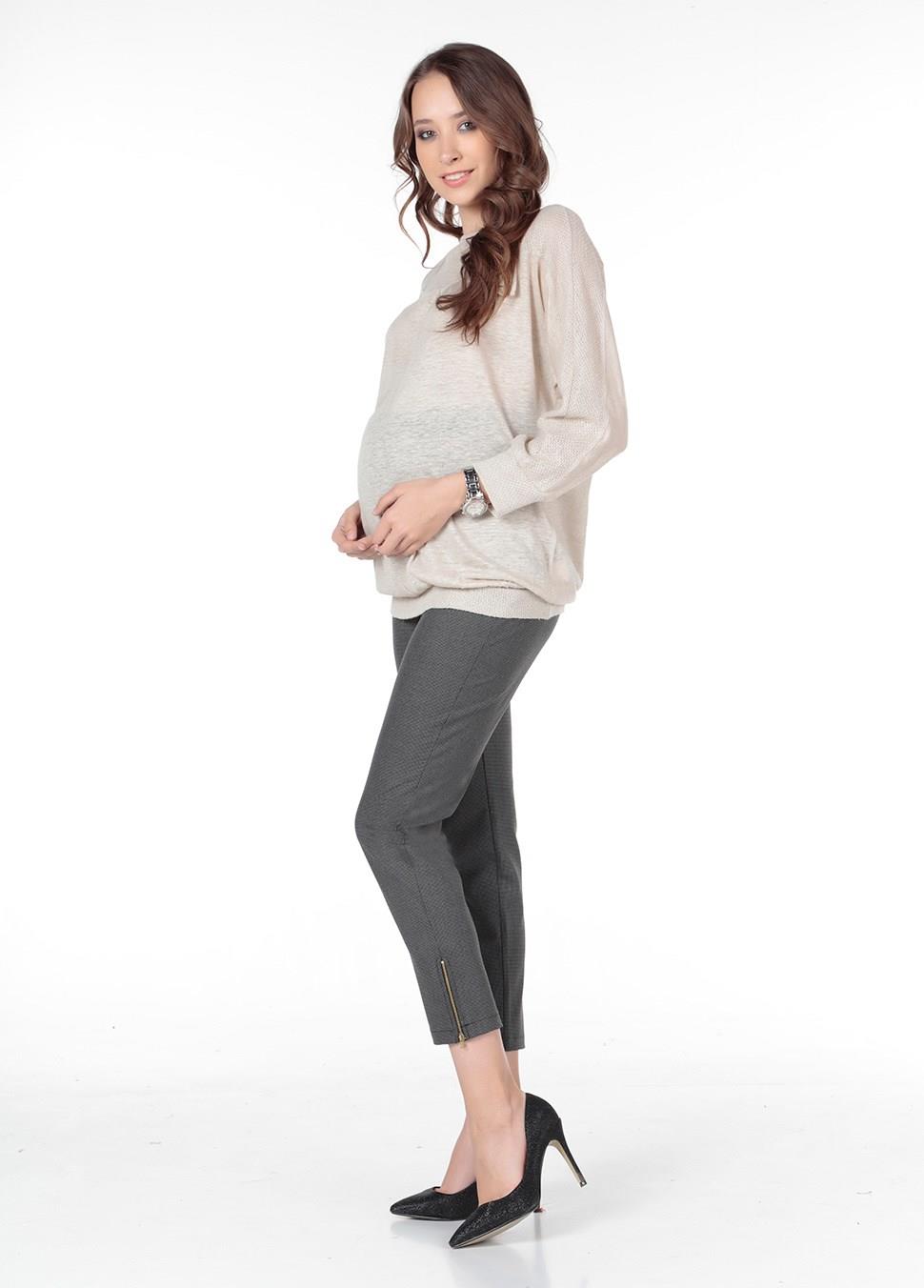 Hamile Bluz Yaka Şeritli Model BEJ