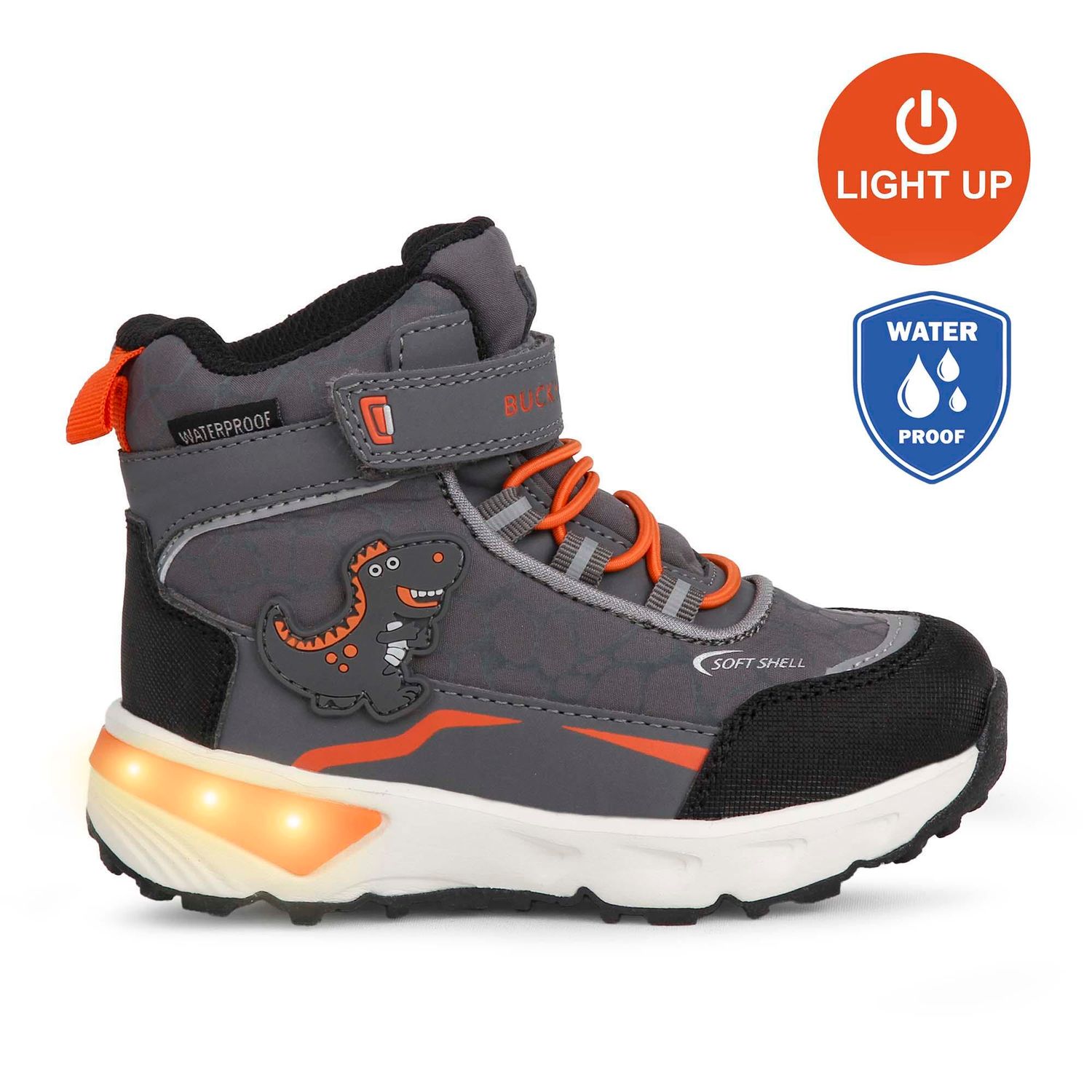Buckhead Buckhead Çocuk Işıklı Su Geçirmez Cırtlı Bot BUCK3036 T-REX