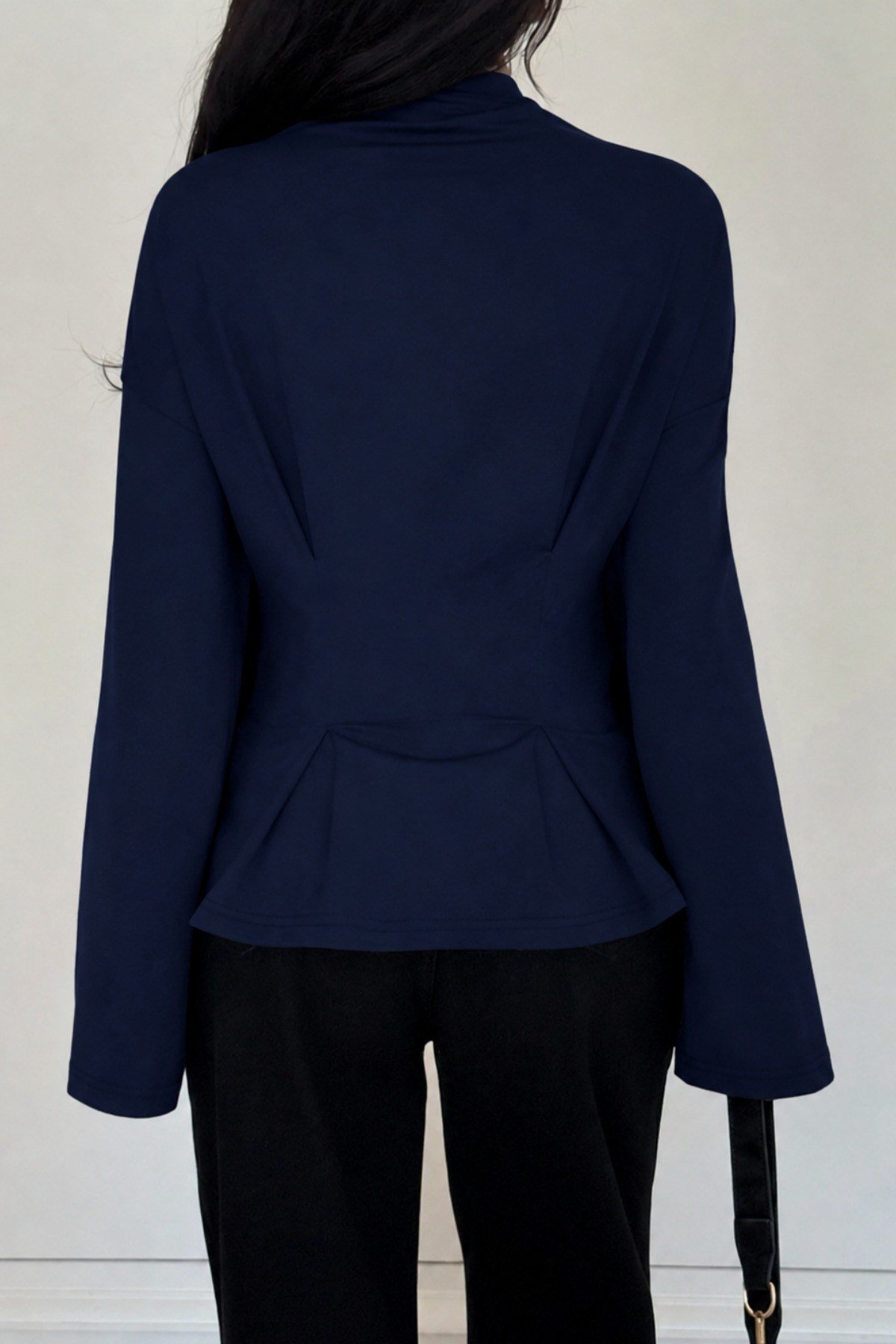 COOL TARZBluzPEPLUMPLT026-Haki-XLKadın Pilet Bel Oturtmalı Peplum Detaylı Uzun Kollu Bluz