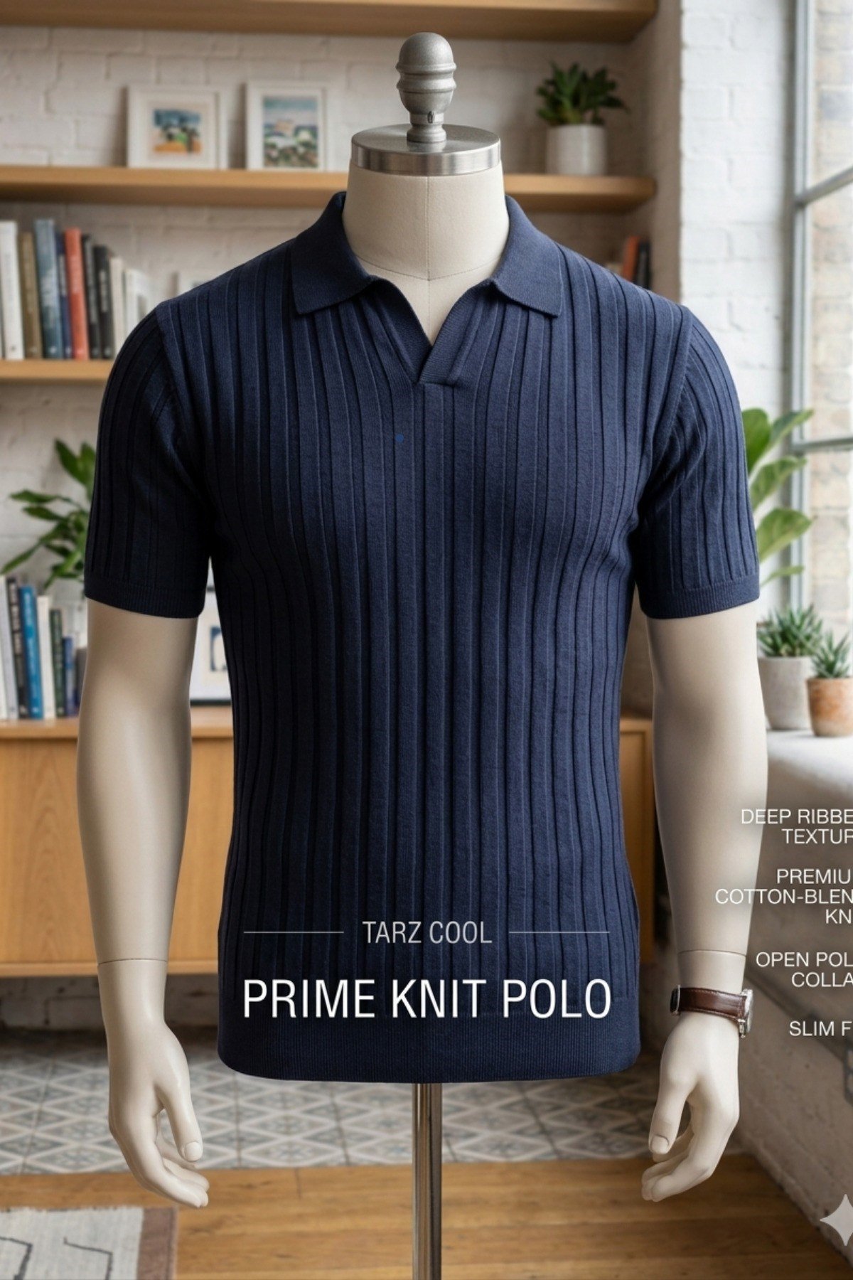 COOL TARZT-shirtTC-SS26-SY-MErkek Polo Yaka İnce Triko Tişört Yazlık Rahat Kalıp