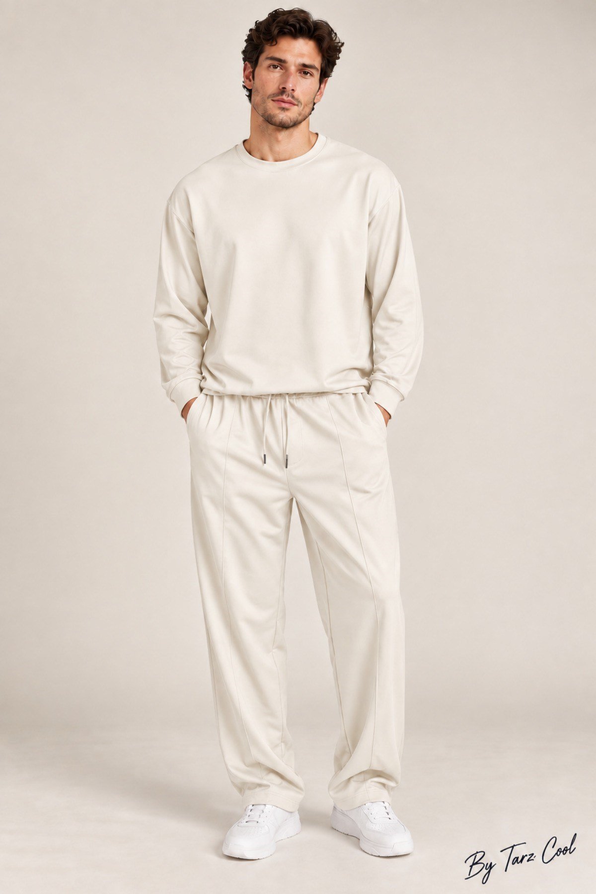 Tarz CoolAlt - Üst TakımOYSTKMER02-Kahverengi-XLErkek Oversize %100 Oyşo Bisiklet Yaka Sweatshirt Bol Paça Alt Üst Takım