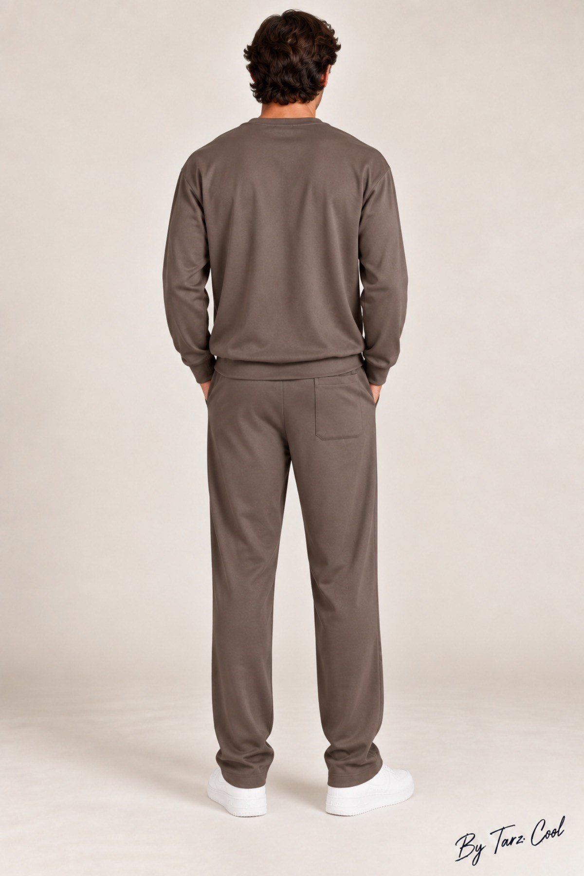 Tarz CoolAlt - Üst TakımOYSTKMER02-Kahverengi-XLErkek Oversize %100 Oyşo Bisiklet Yaka Sweatshirt Bol Paça Alt Üst Takım