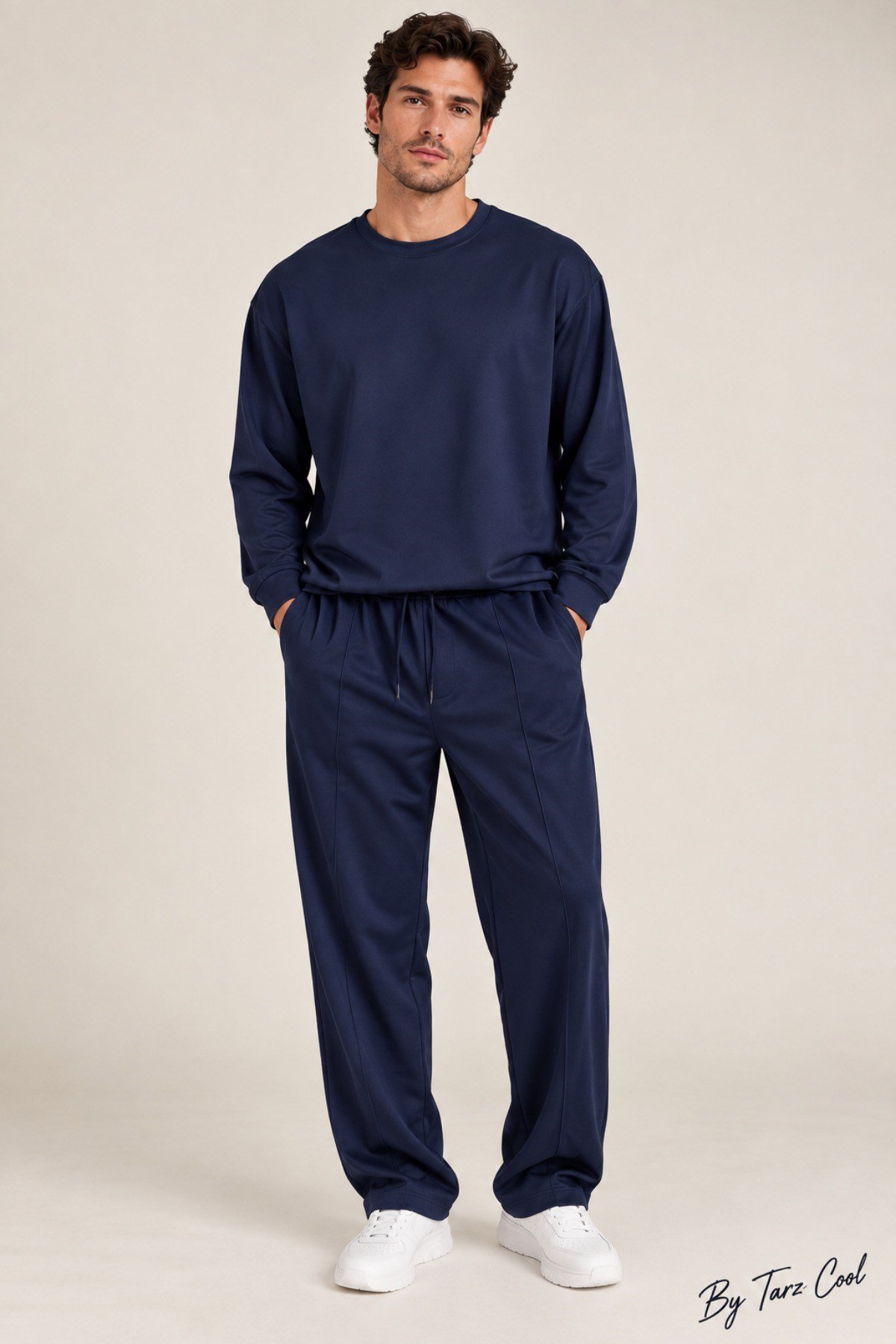 Tarz CoolAlt - Üst TakımOYSTKMER02-Kahverengi-XLErkek Oversize %100 Oyşo Bisiklet Yaka Sweatshirt Bol Paça Alt Üst Takım
