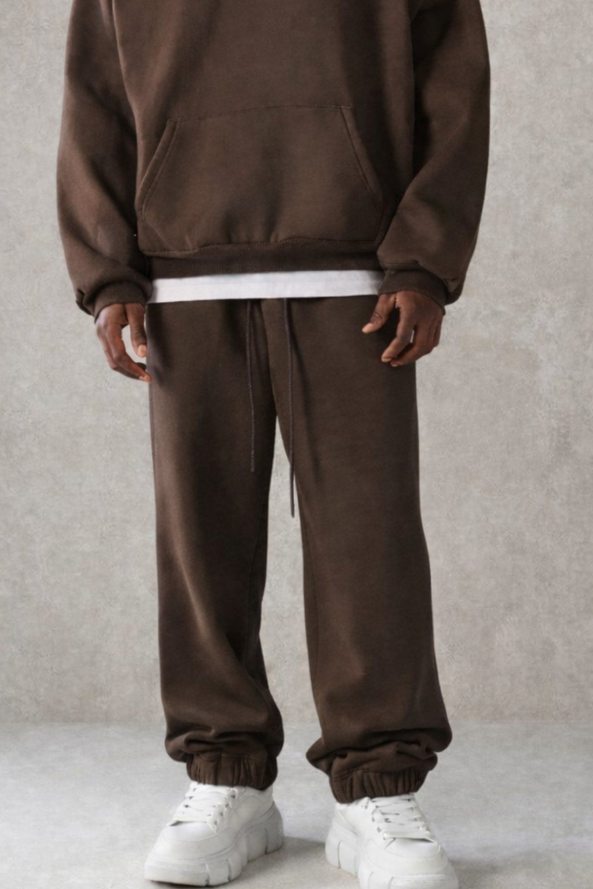 Tarz CoolAlt - Üst TakımTCESF025R06Erkek Pamuklu Içi Polarlı Kapüşonlu Basic Relaxed Eşofman Takımı