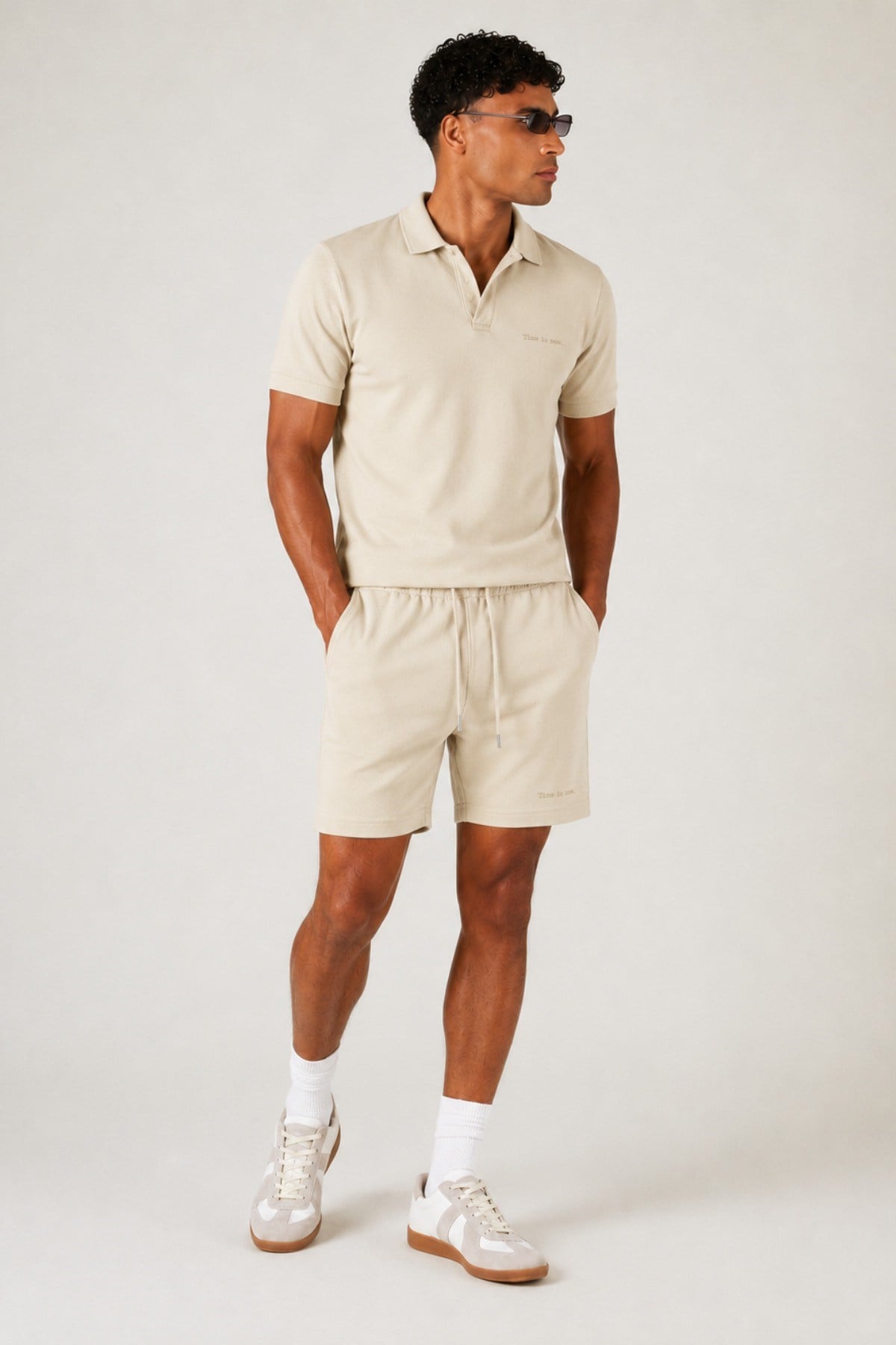 Tarz CoolAlt - Üst TakımTİMESRT-026-Siyah-LErkek %100 Pamuk Polo Yaka Tişört ve Şort Takım – Slim Fit Yazlık 2'li Kombin