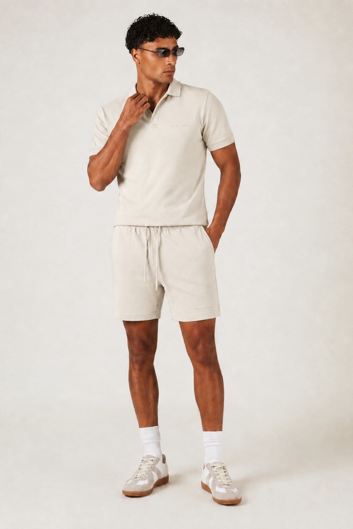 Tarz CoolAlt - Üst TakımTİMESRT-026-Siyah-LErkek %100 Pamuk Polo Yaka Tişört ve Şort Takım – Slim Fit Yazlık 2'li Kombin