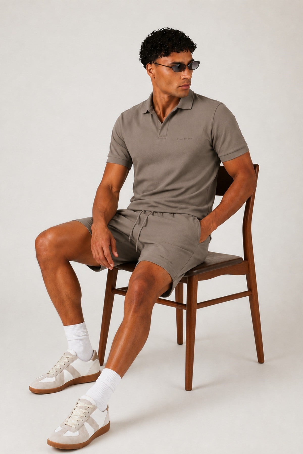Tarz CoolAlt - Üst TakımTİMESRT-026-Siyah-LErkek %100 Pamuk Polo Yaka Tişört ve Şort Takım – Slim Fit Yazlık 2'li Kombin