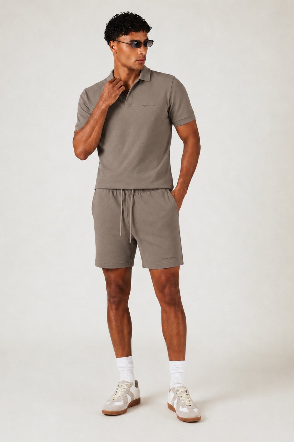 Tarz CoolAlt - Üst TakımTİMESRT-026-Siyah-LErkek %100 Pamuk Polo Yaka Tişört ve Şort Takım – Slim Fit Yazlık 2'li Kombin