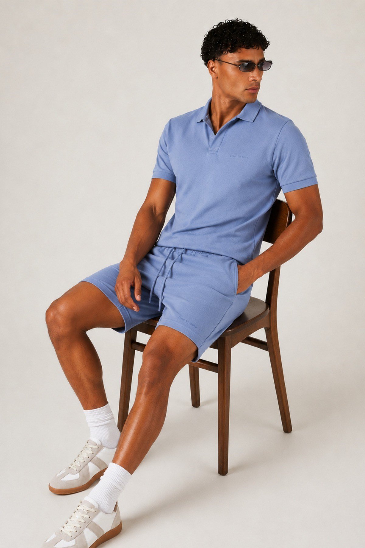 Tarz CoolAlt - Üst TakımTİMESRT-026-Siyah-LErkek %100 Pamuk Polo Yaka Tişört ve Şort Takım – Slim Fit Yazlık 2'li Kombin