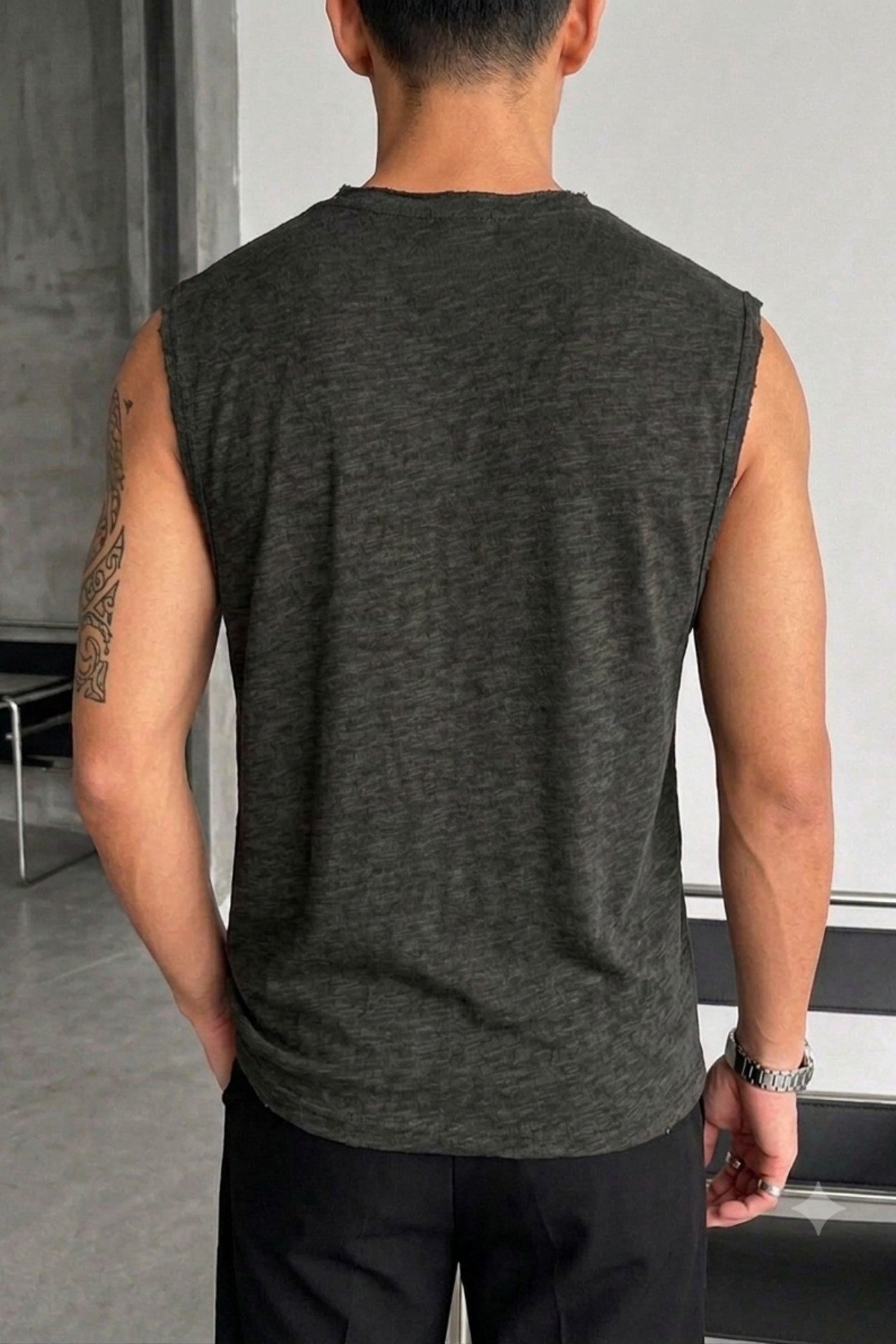 Tarz CoolAtletFLM-MLN-2026-Beyaz-MErkek Milano Nakışlı Flamlı Pamuklu Ham Yaka (Pis Yaka) Regular Fit Kolsuz T-Shirt / Atlet