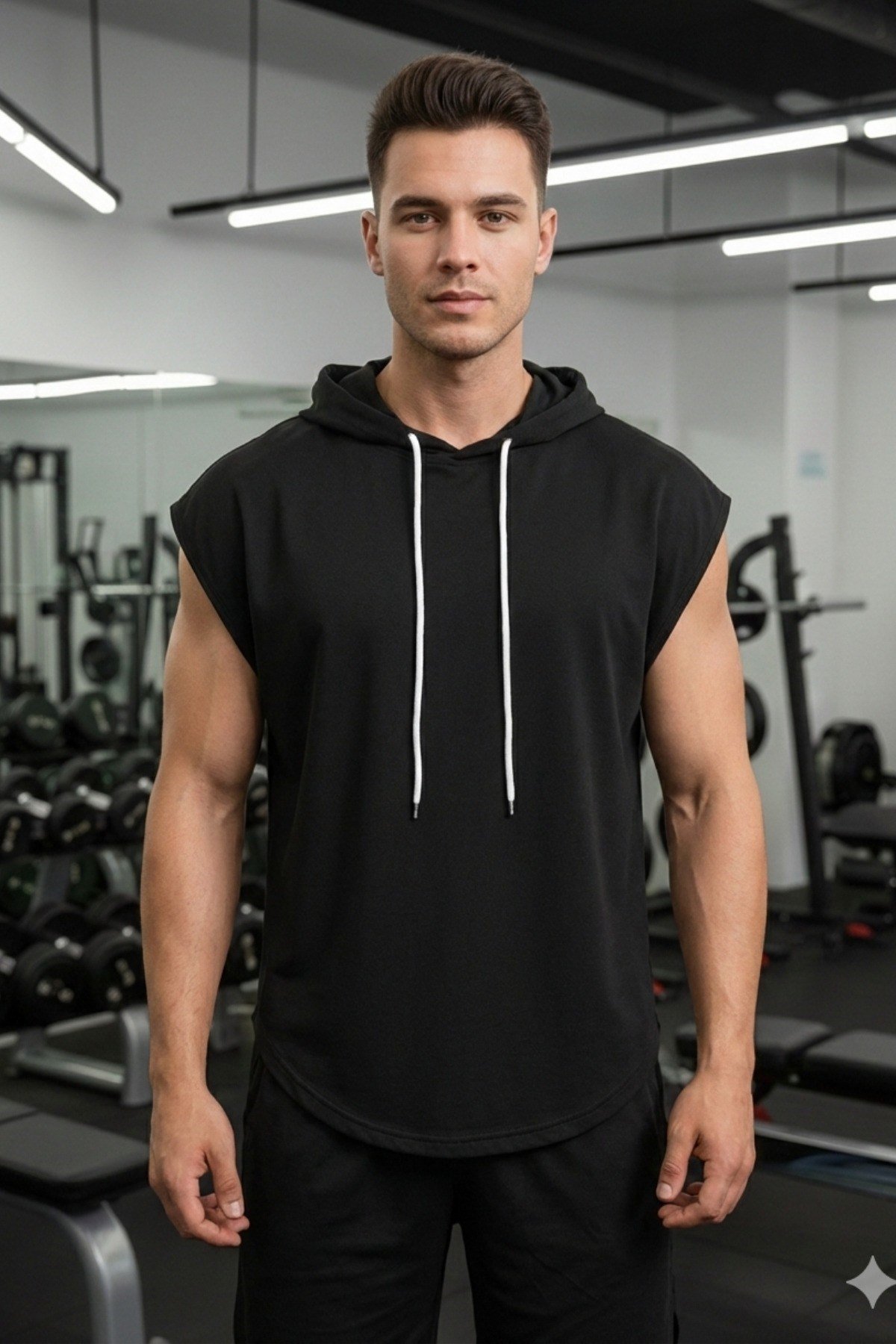 Tarz CoolAtletTRZ-KPSSWT-0001-R02-LErkek Oversize Kolsuz Kapüşonlu Atlet