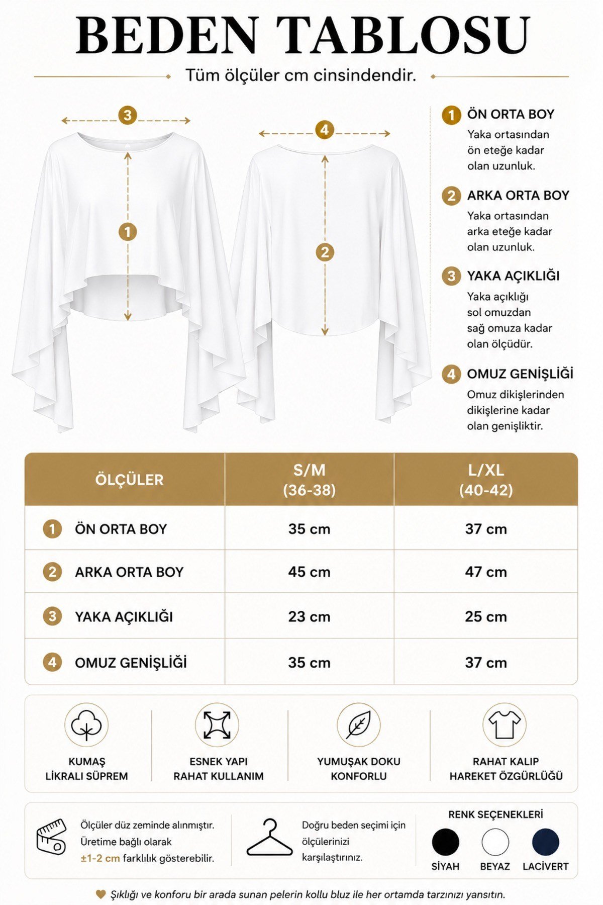 Tarz CoolBluzKDN-PLR-002-LCV-LXLKadın Kayık Yaka Pelerin Bluz Salaş Şık Crop Bluz