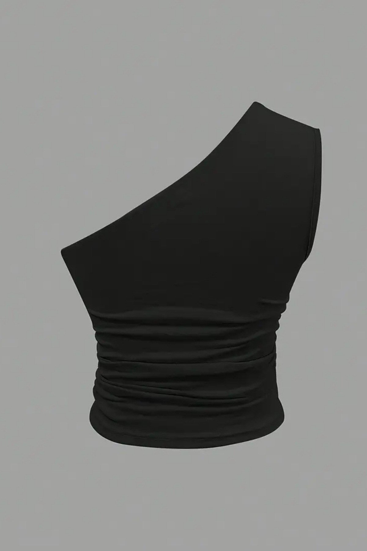 Tarz CoolBluzTEKOMZ030S-MKadın Tek Omuzlu Basic Dar Kesim Slim Fit Bluz