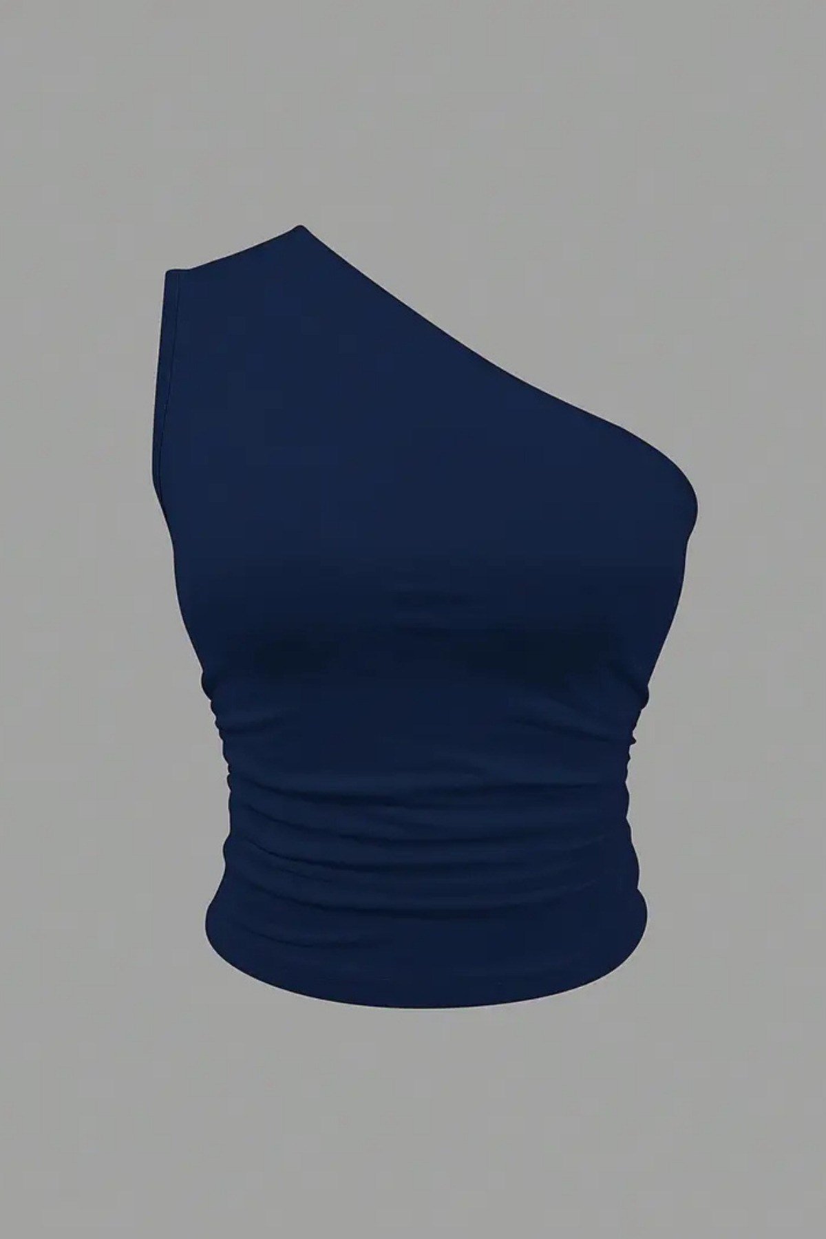Tarz CoolBluzTEKOMZ030S-MKadın Tek Omuzlu Basic Dar Kesim Slim Fit Bluz