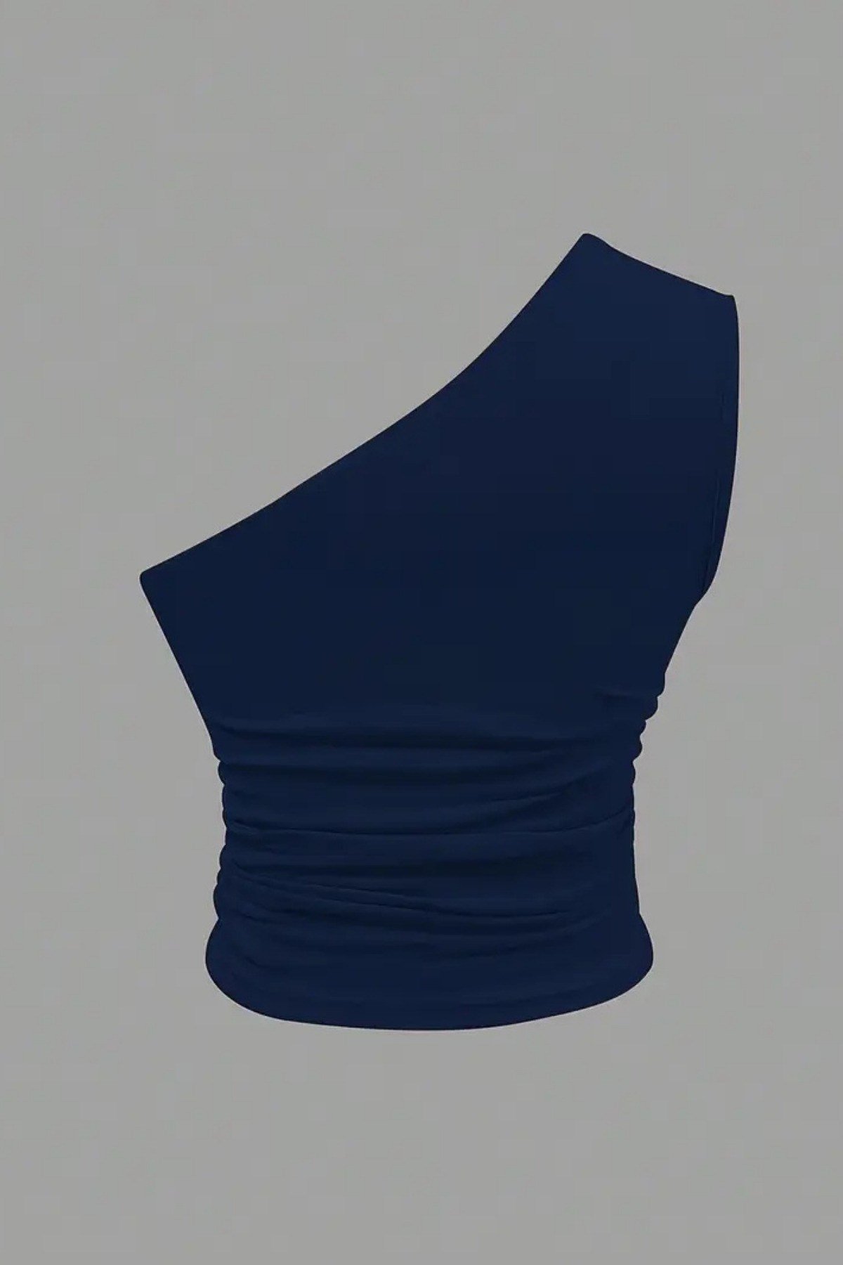 Tarz CoolBluzTEKOMZ030S-MKadın Tek Omuzlu Basic Dar Kesim Slim Fit Bluz