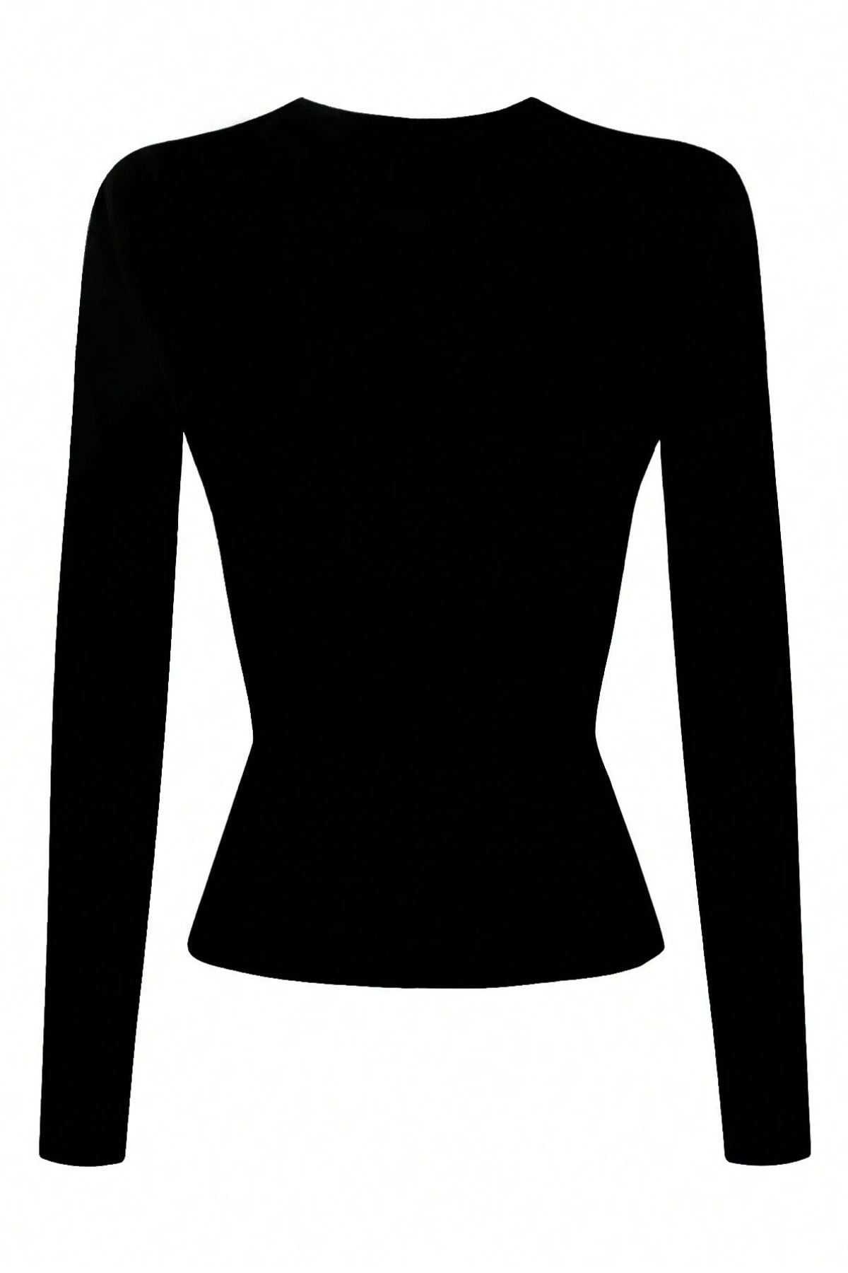 Tarz CoolBodyBSKBODY0030-LCVMKadın Bisiklet Yaka Basic Uzun Kollu Likralı Body