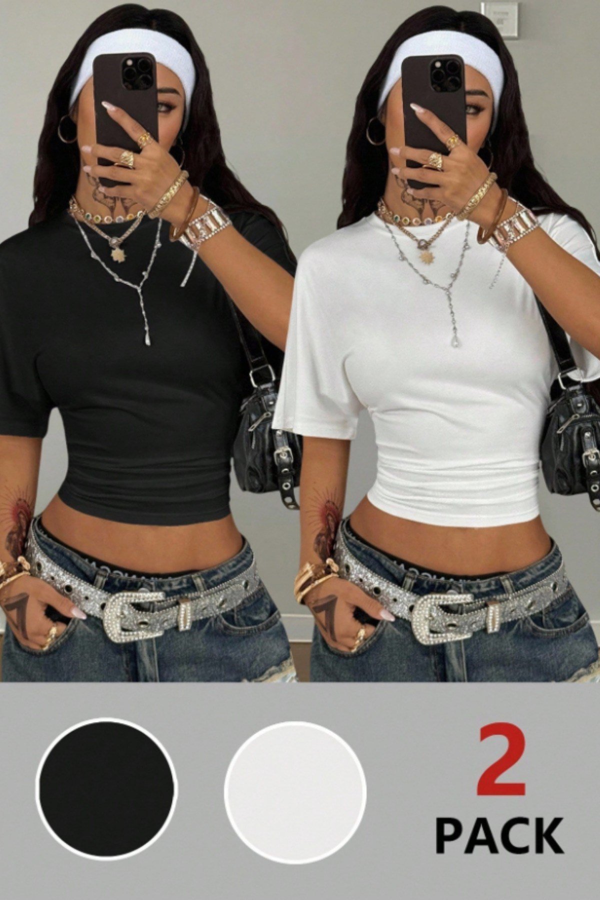 Tarz CoolCropBZGLCRTS026-M4-R9Kadın Kısa Kollu Crop Tişört – Bisiklet Yaka, Slim Fit, Günlük & Şık Basic T-Shirt