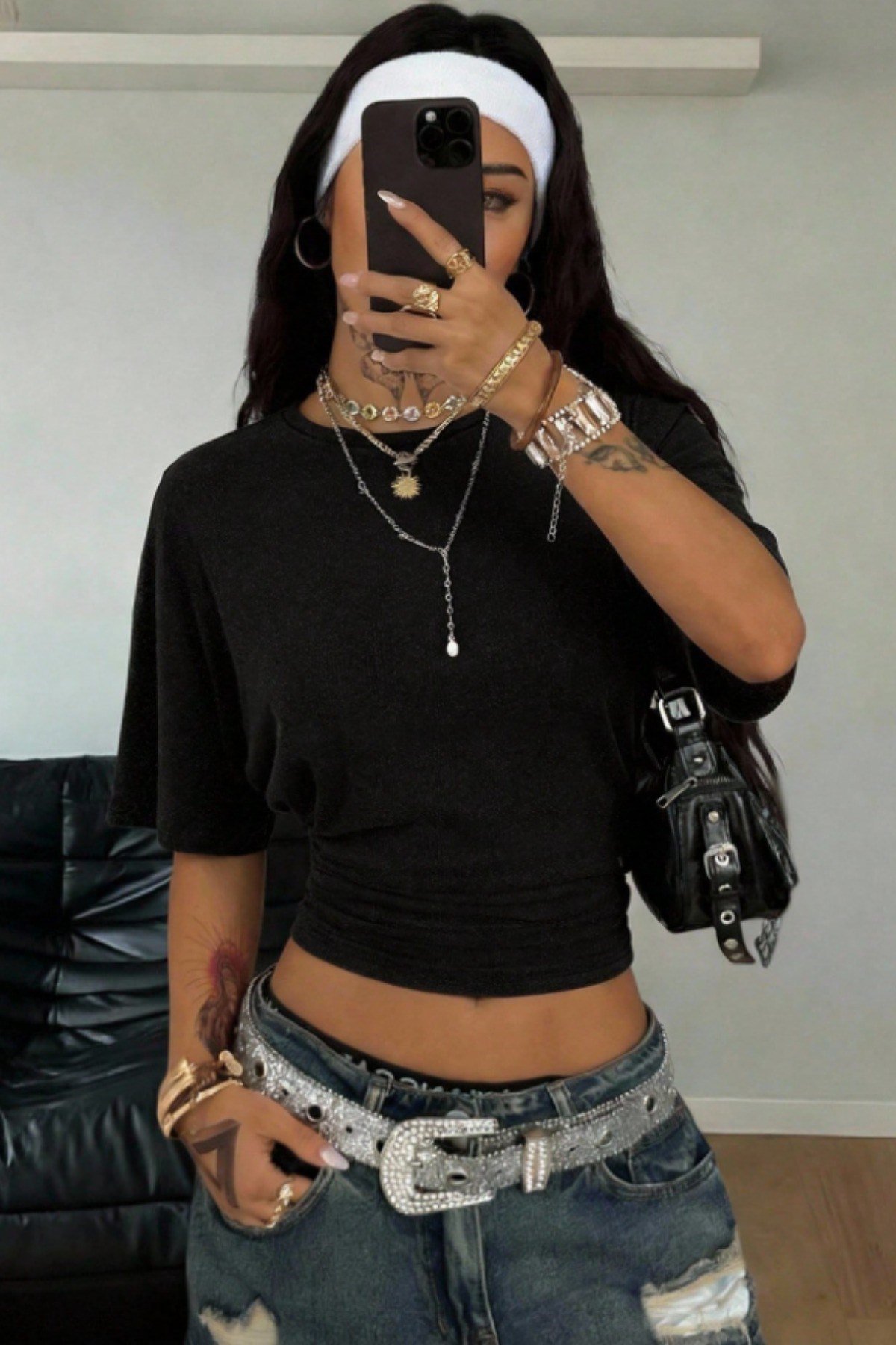Tarz CoolCropBZGLCRTS026-M4-R9Kadın Kısa Kollu Crop Tişört – Bisiklet Yaka, Slim Fit, Günlük & Şık Basic T-Shirt