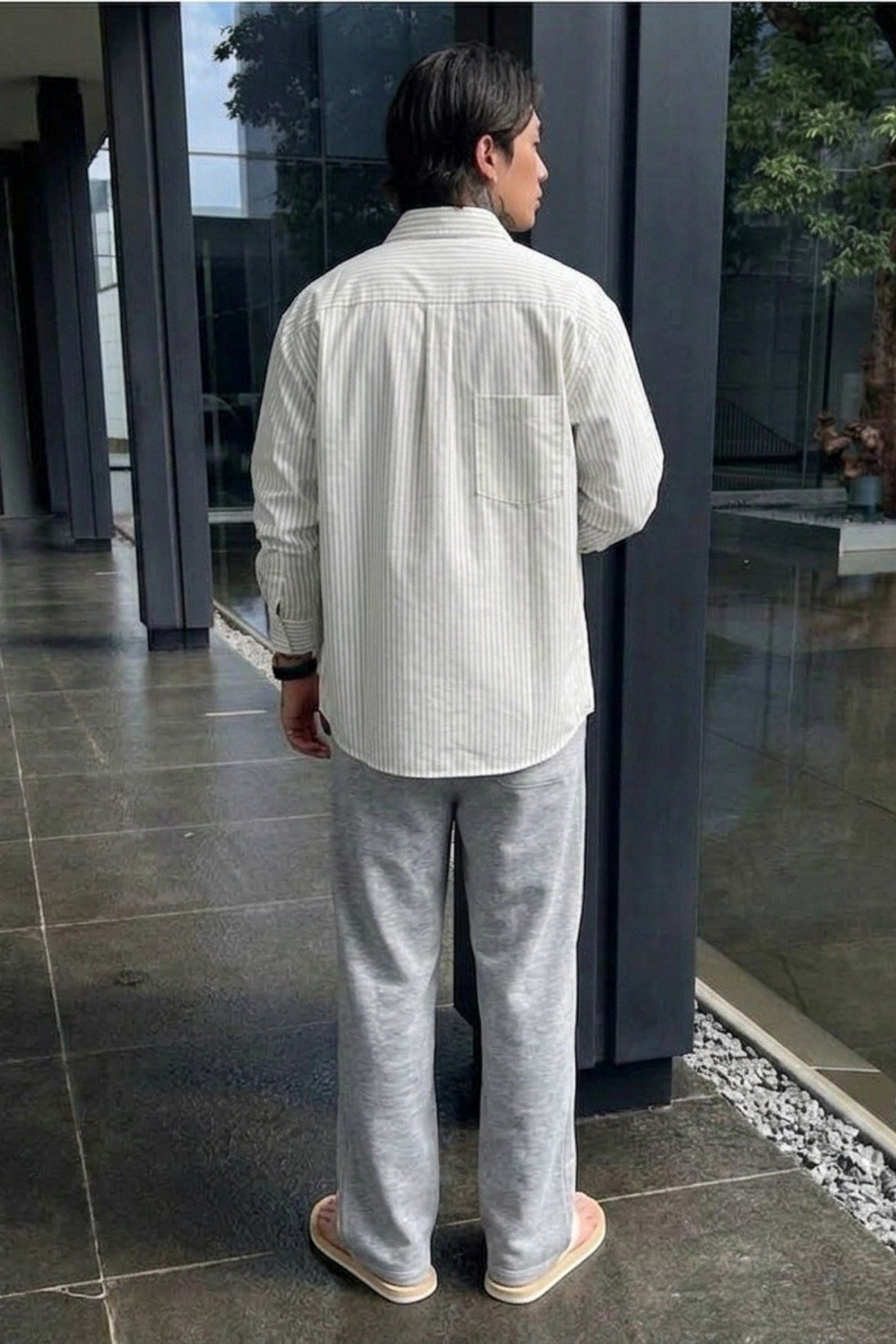 Tarz CoolEşofman AltıTC-2707-Gri-XLErkek Regular Fit Düz Paça Bağcıklı 2 İplik Pamuklu Pantolon Eşofman Alt