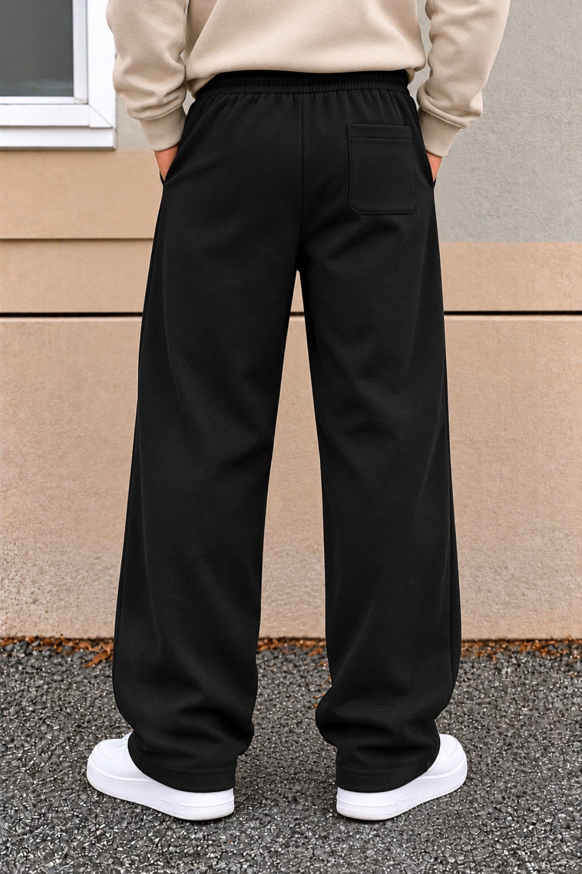 Tarz CoolEşofman AltıTRZ-BGY-301-Yeşil-MErkek Oversize Baggy Fit Eşofman Altı %100 Pamuk 3 İplik Şardonlu Bol Paça Rahat Kesim