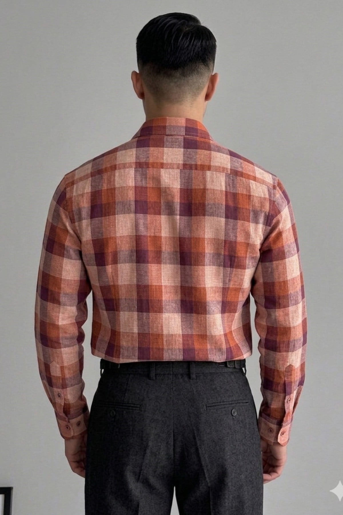Tarz CoolGömlekEKO-ERK-001-Turkuaz-MErkek Ekose Gömlek Slim Fit Pamuklu Uzun Kollu Günlük Şık Gömlek
